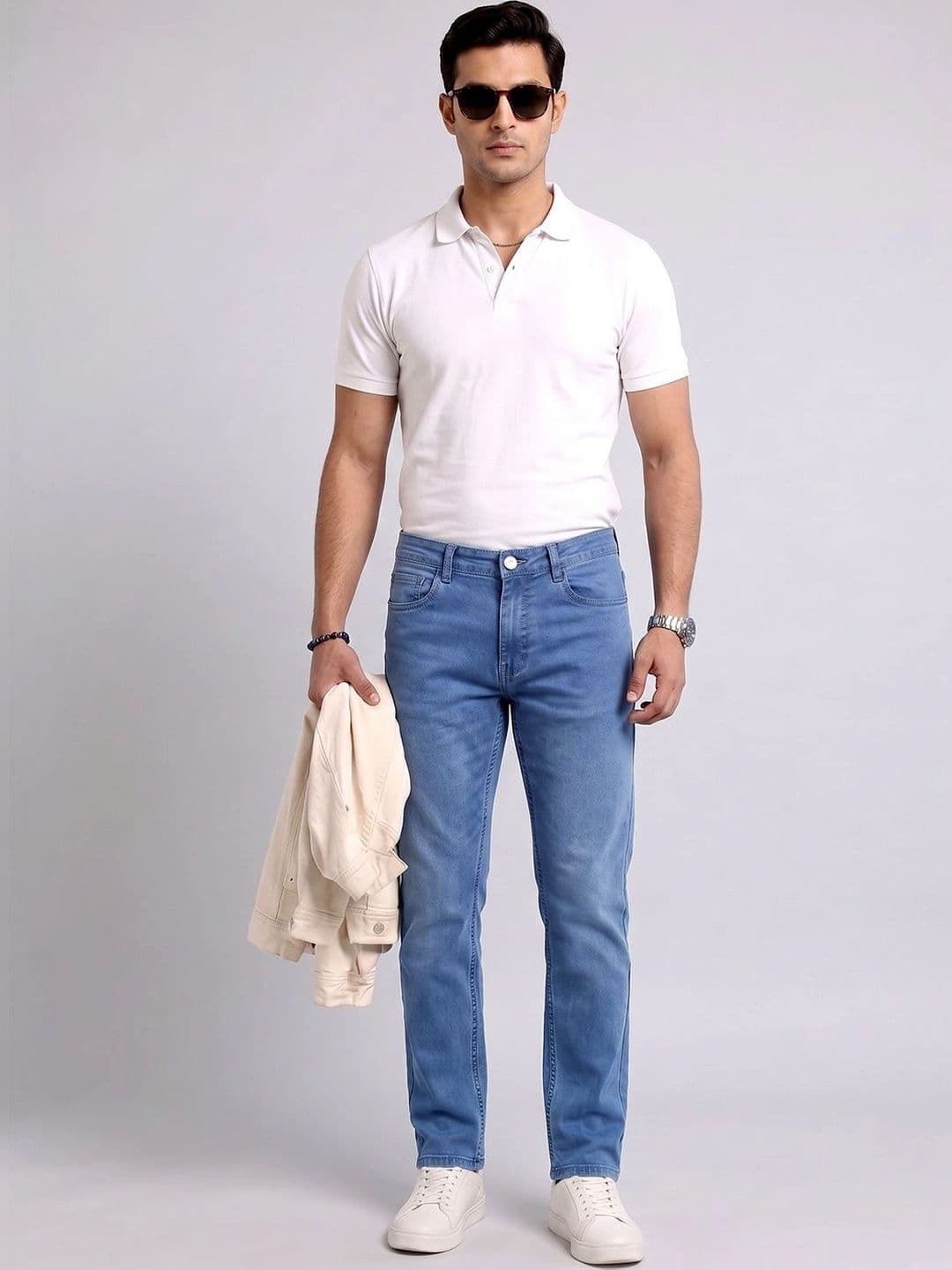 THUNDER JEANS Men Regular Fit Mid-Rise Stretchable Jeans thumbnail 3