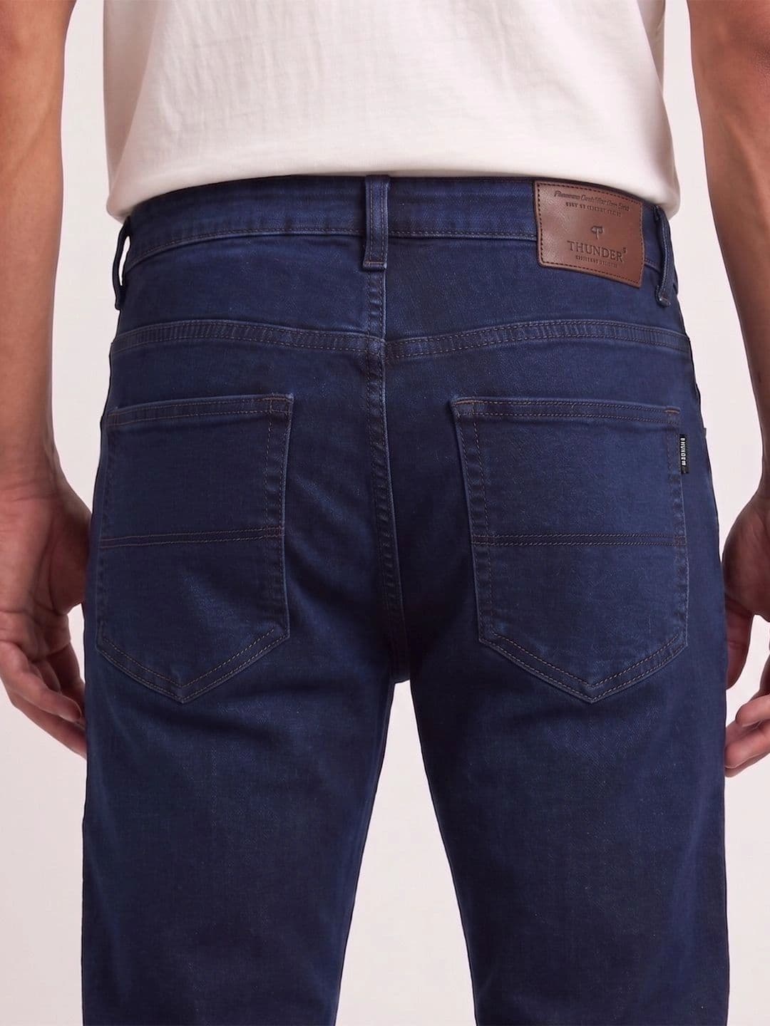THUNDER JEANS Men Regular Fit Mid-Rise Stretchable Jeans thumbnail 5