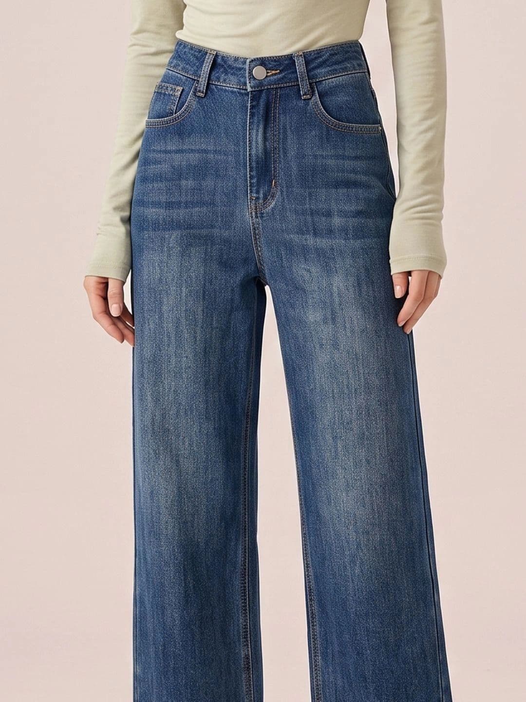 ATELIER REBEL Women Straight Fit Mid-Rise Light Fade Jeans thumbnail 5