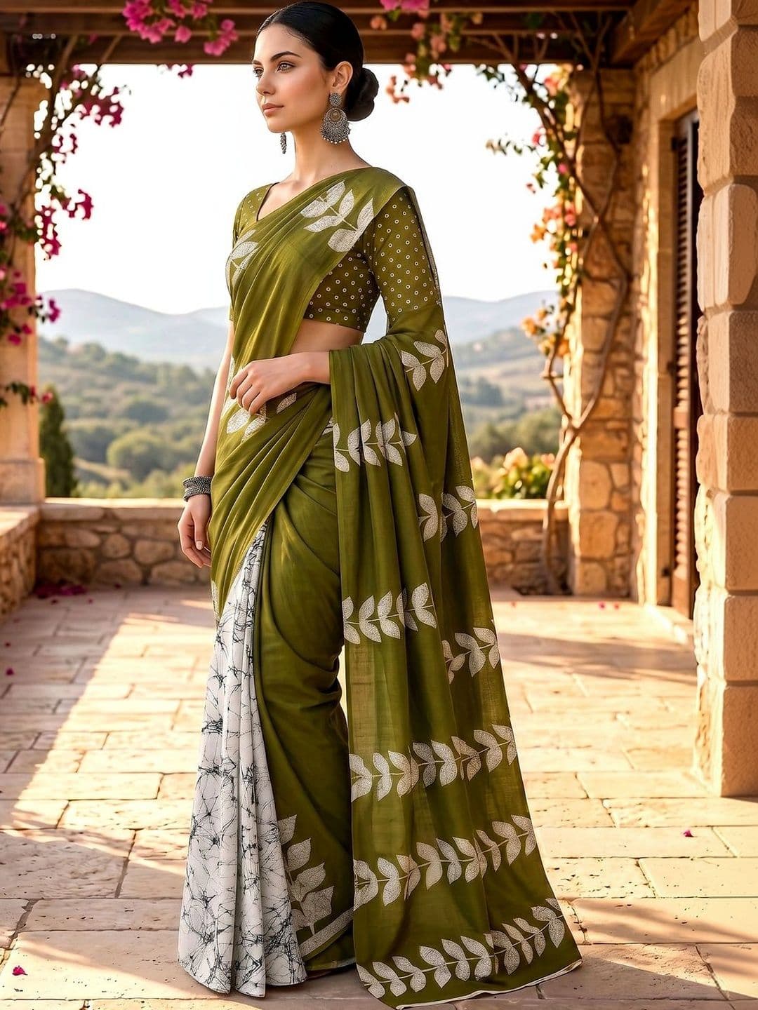 VS MALL Batik Pure Cotton Saree thumbnail 4