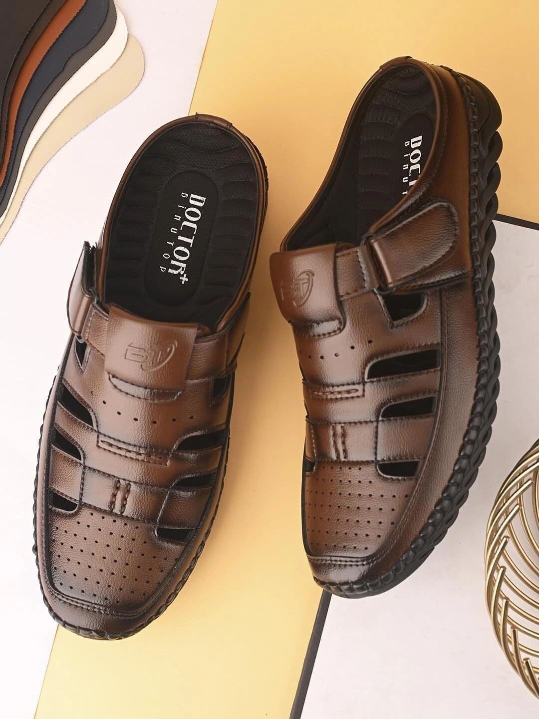 BINUTOP Men Leather Fisherman Sandals - view 1