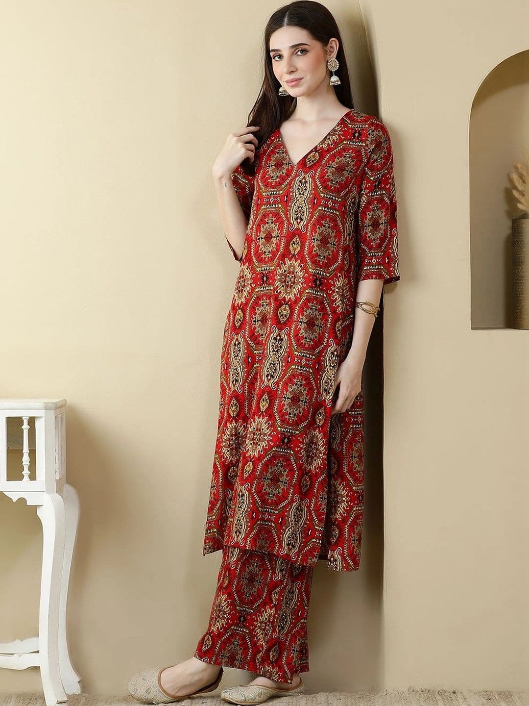 Anouk Women Ethnic Motifs Printed Regular Kurta with Palazzos - view 1