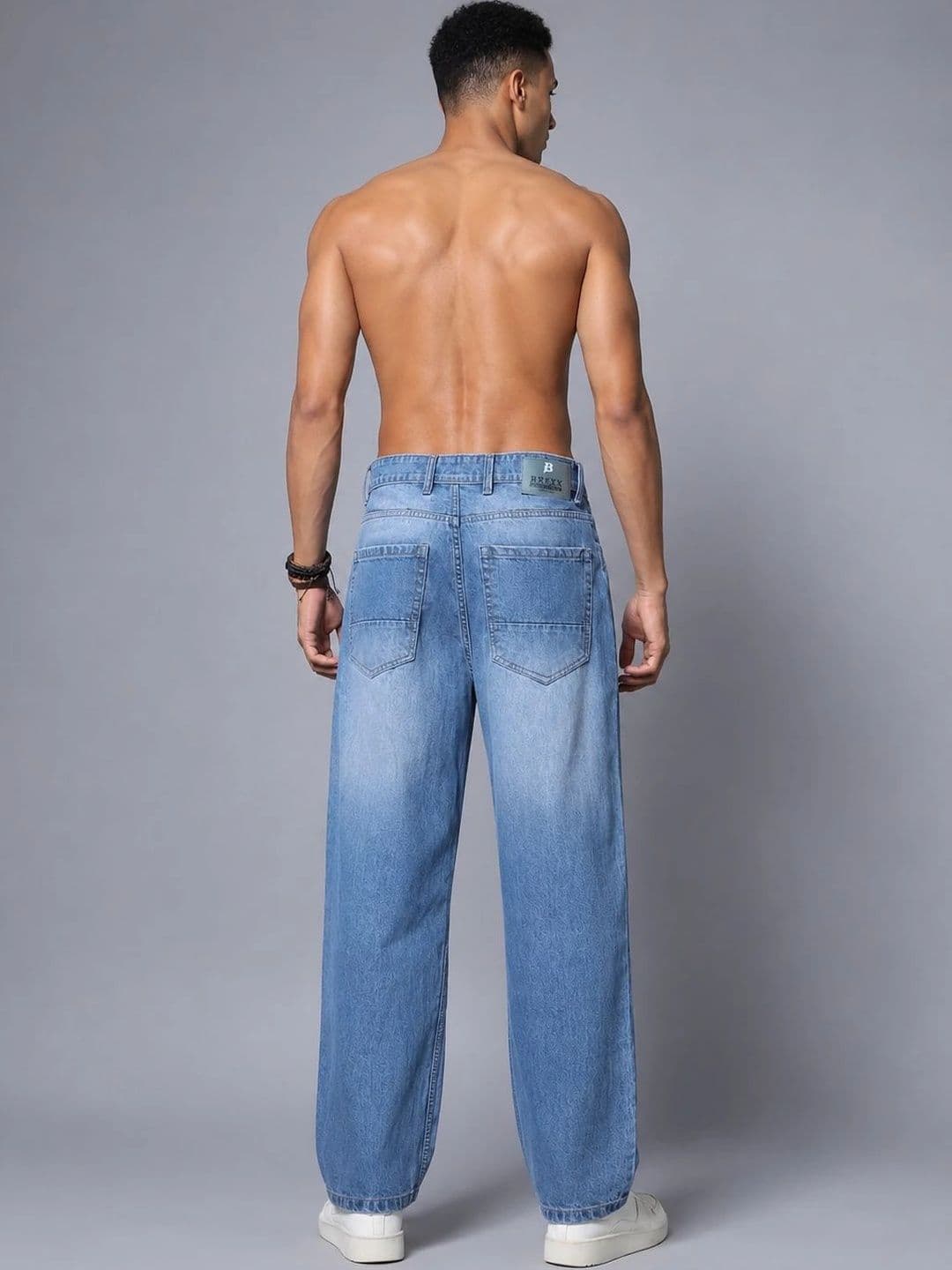 BREXX Men Jean Straight Fit Mid-Rise Light Fade Stretchable Jeans thumbnail 3