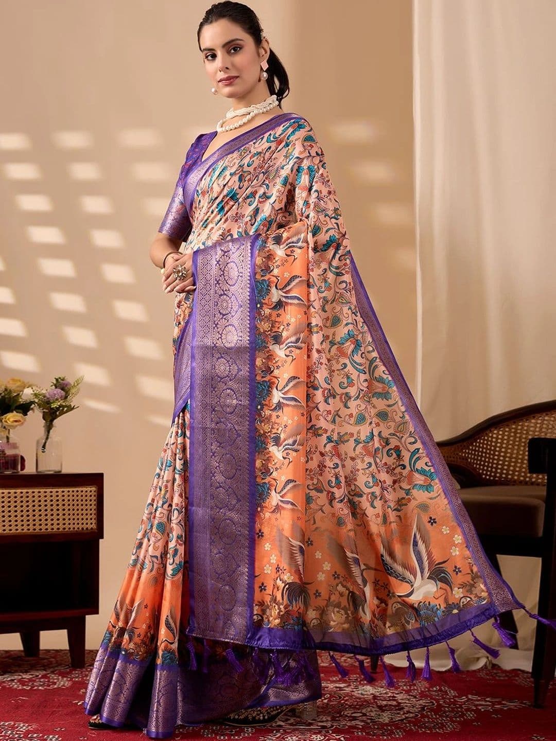 Moda Rapido Ethnic Motifs Zari Silk Blend Designer Saree thumbnail 5