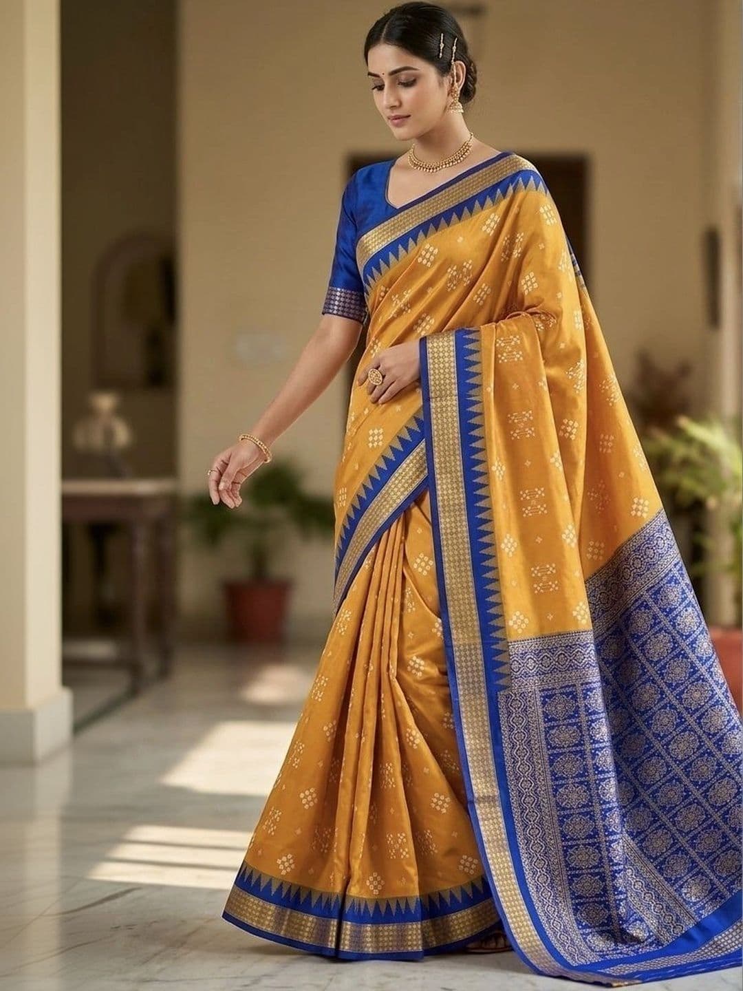 Silk Loomluxe Zari Art Silk Sambalpuri Saree thumbnail 3