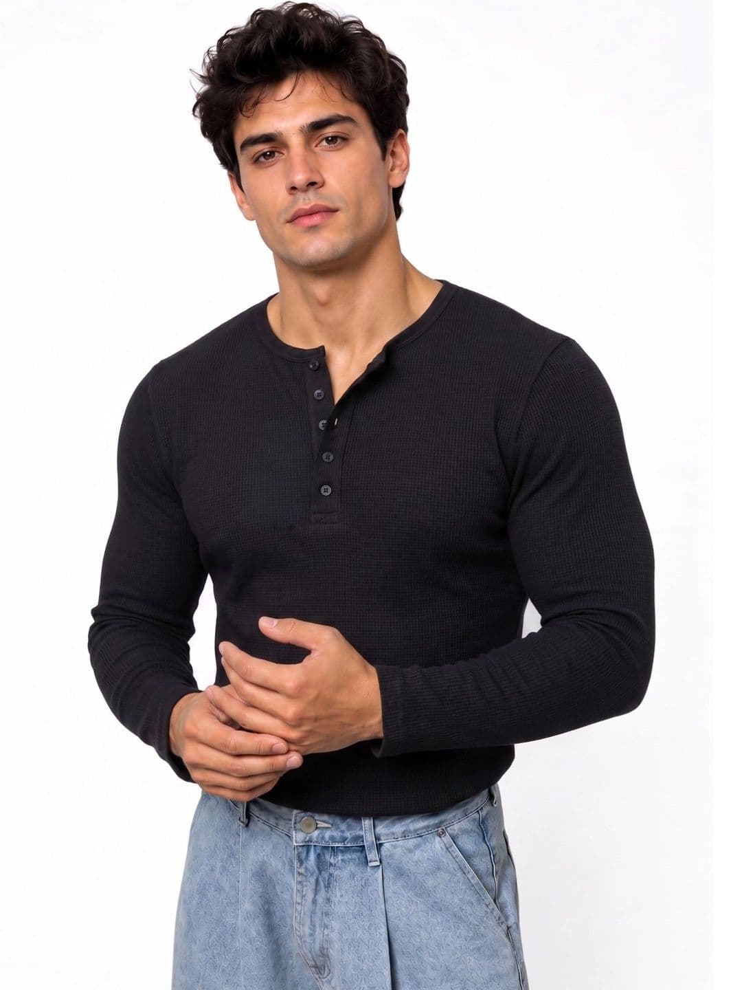 Azizan Men Henley Neck T-shirt thumbnail 2