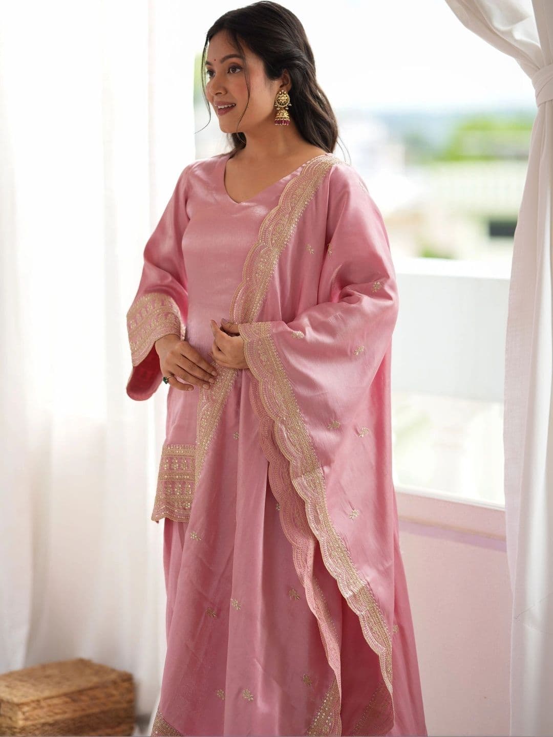 Kurtibella Women Ethnic Motifs Embroidered Regular Gotta Patti Kurta with Patiala -Dupatta thumbnail 2