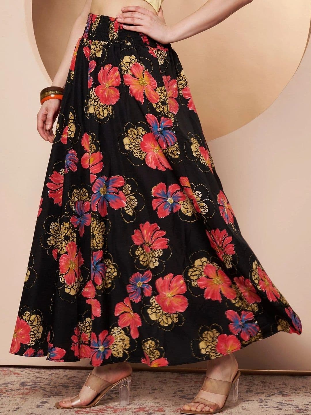 CORSICA Women Floral Printed Knitted Ethnic Palazzos thumbnail 3