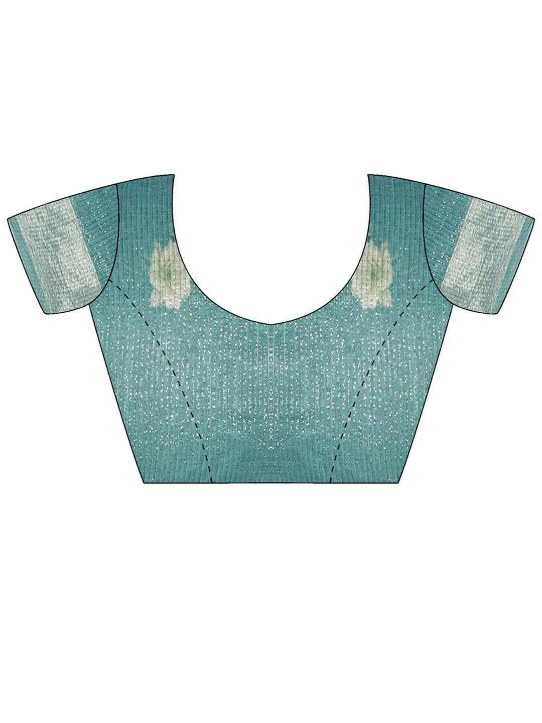 Anouk Floral Silk Cotton Designer Saree thumbnail 6