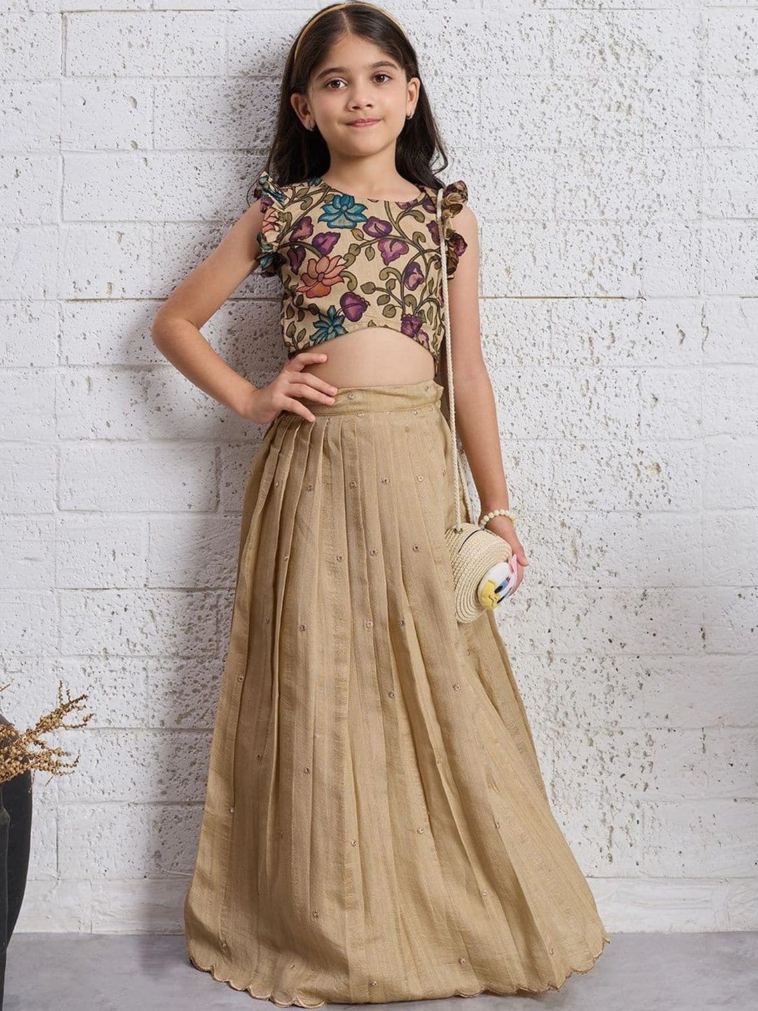 Tasarika Girls Printed Sequinned Ready to Wear Lehenga & thumbnail 6