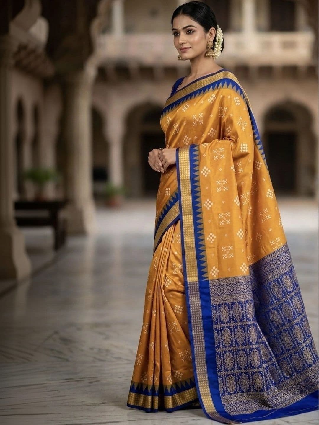 Silk Loomluxe Zari Art Silk Sambalpuri Saree thumbnail 4
