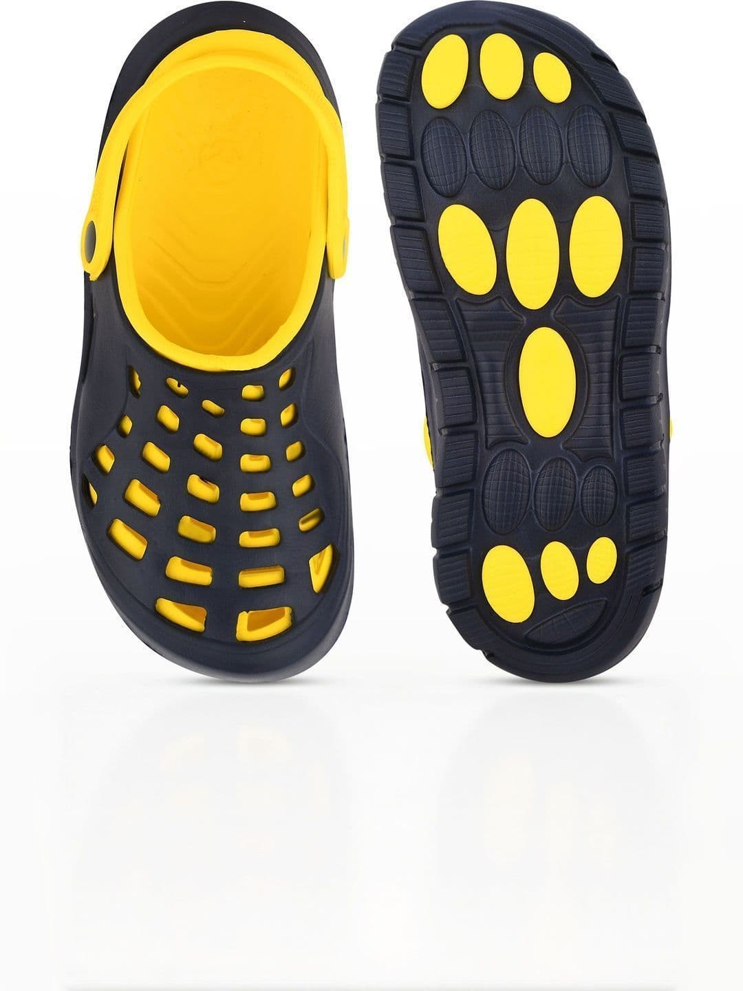 Trump Men Yellow & Black Backstrap Slip On Clogs thumbnail 6