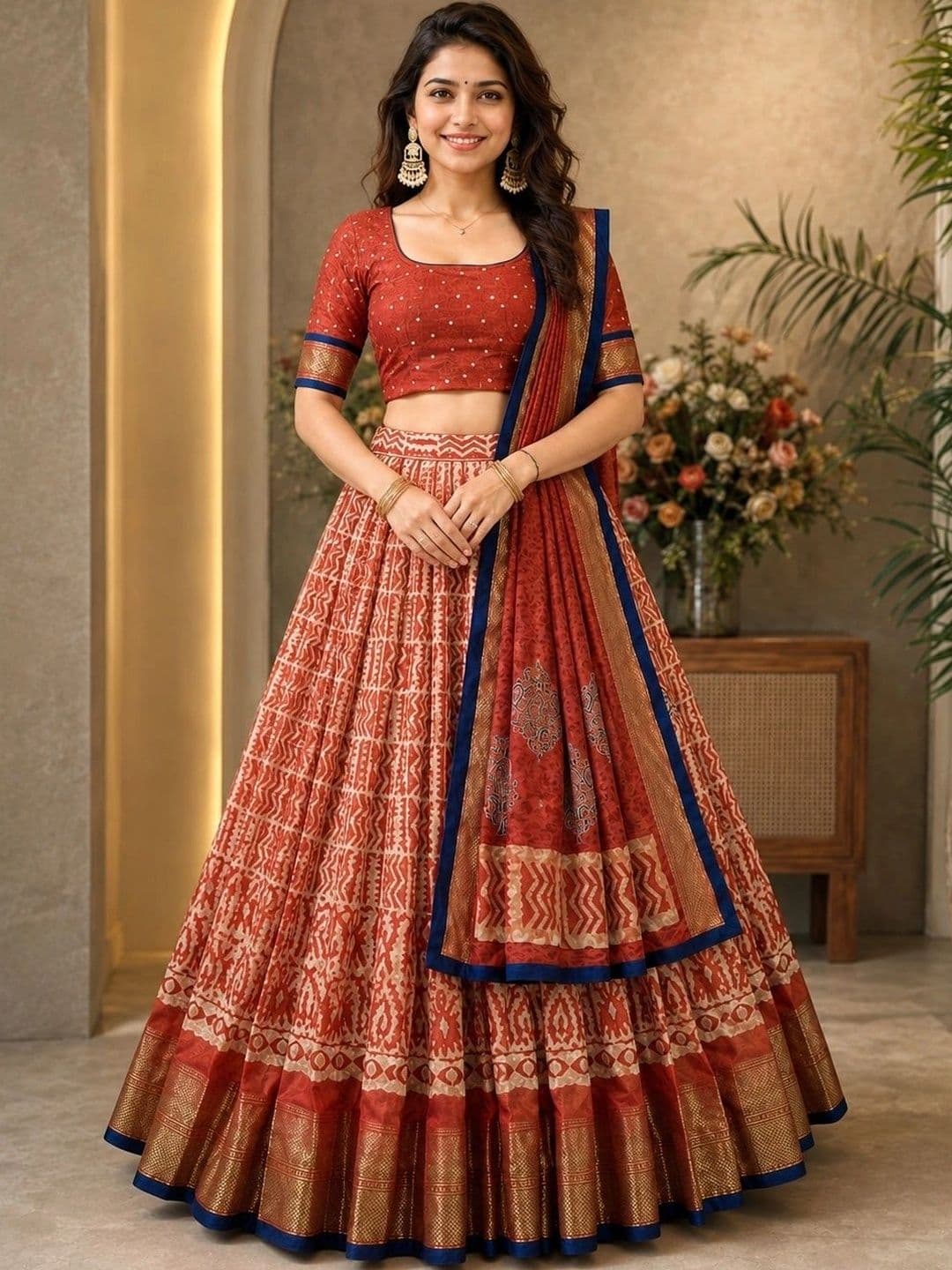 KALINI Embellished Ready to Wear Lehenga & Unstitched Blouse With Dupatta - view 1