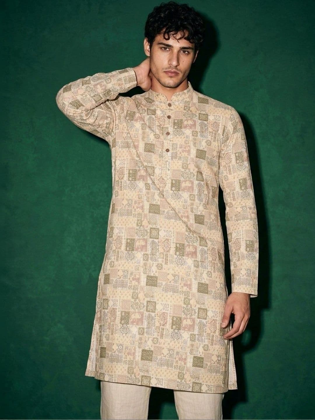 DRIP CHOWK Men Ethnic Motifs Printed Jacquard Kurta - view 1