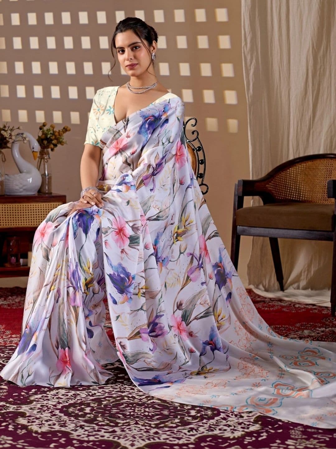 Moda Rapido Floral Fusion Saree thumbnail 4
