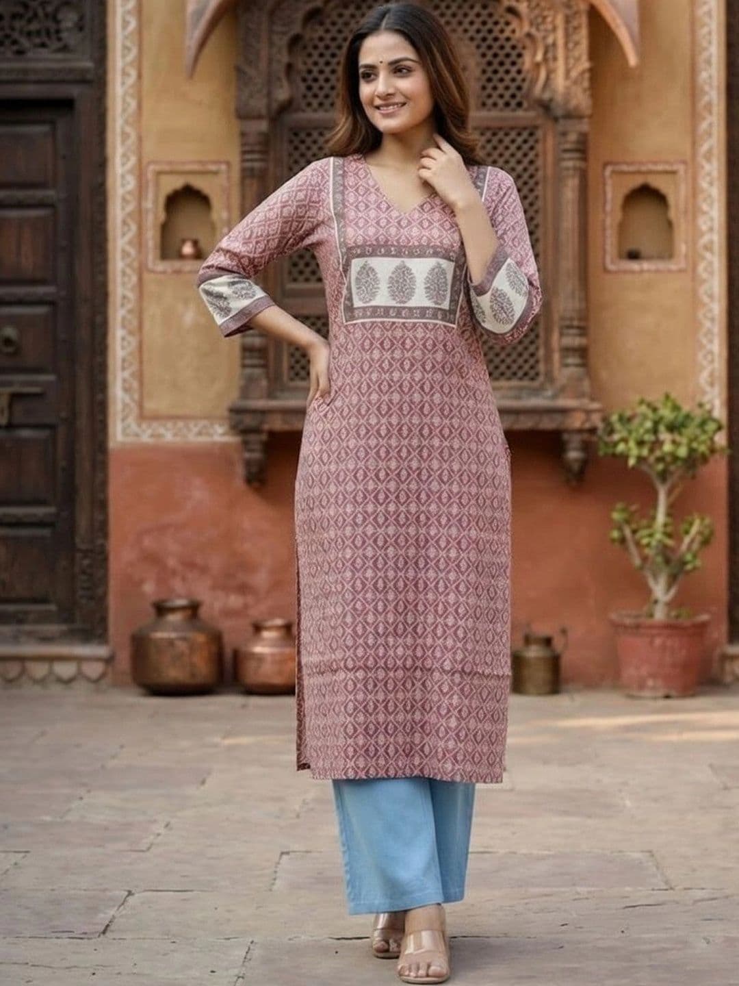 KALAMIR Women Ethnic Motifs Printed Indie Prints Kurta thumbnail 5