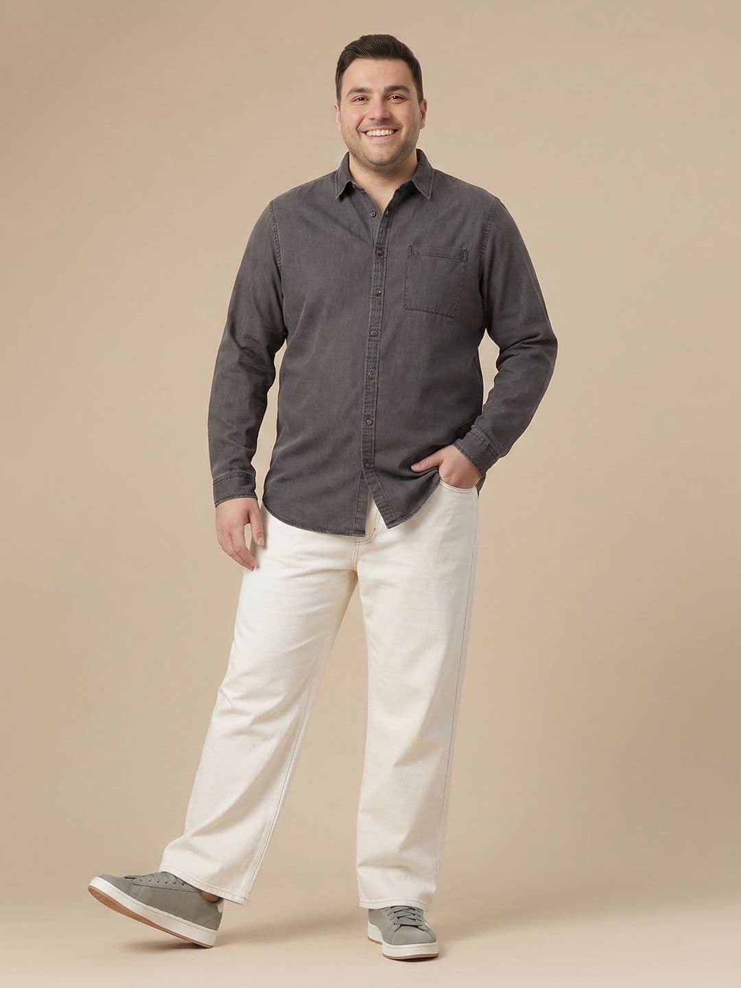 Sztori Plus Size Pure Cotton Casual Shirt thumbnail 4
