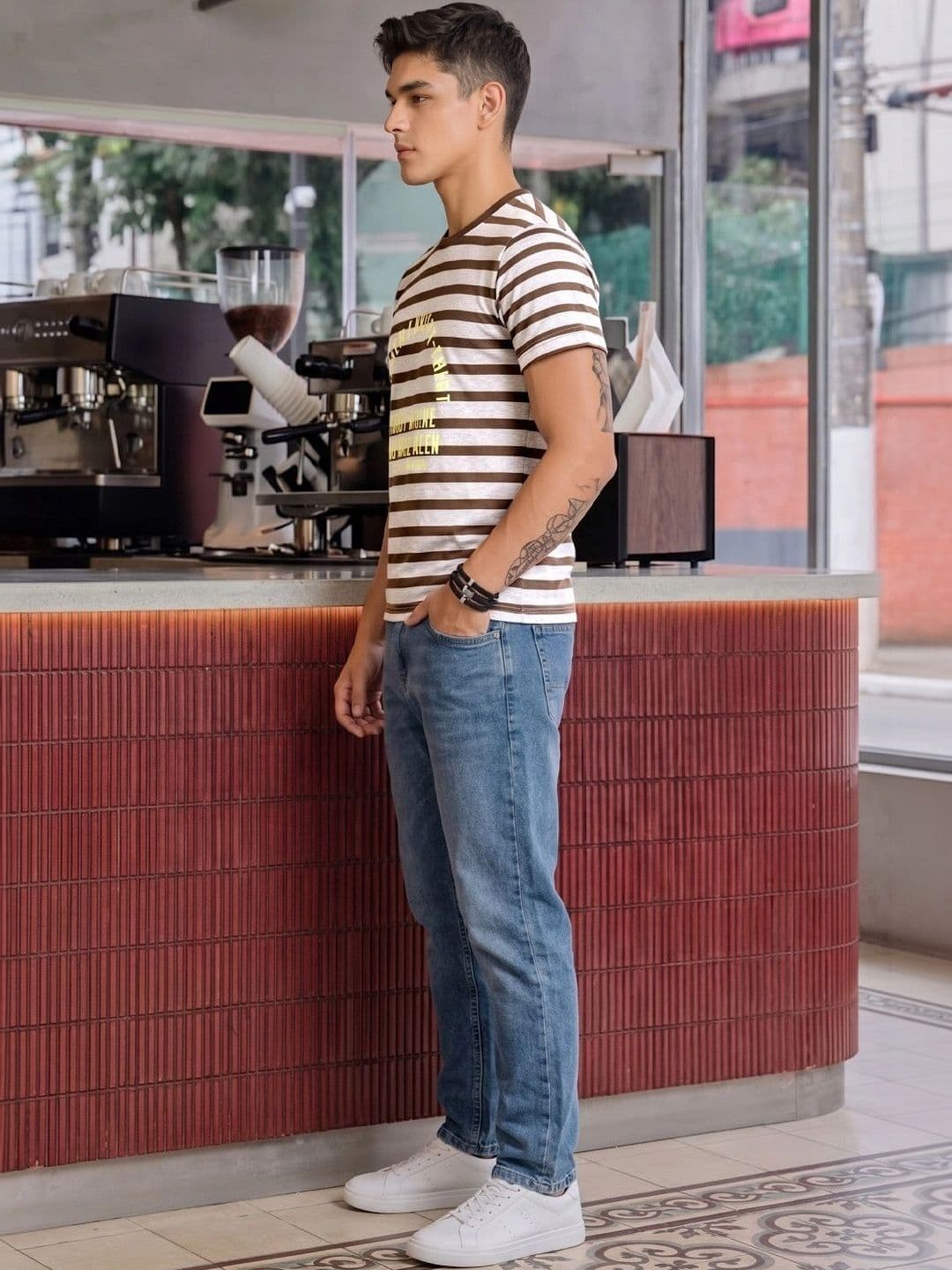 FTX Men Typography Striped T-shirt thumbnail 3
