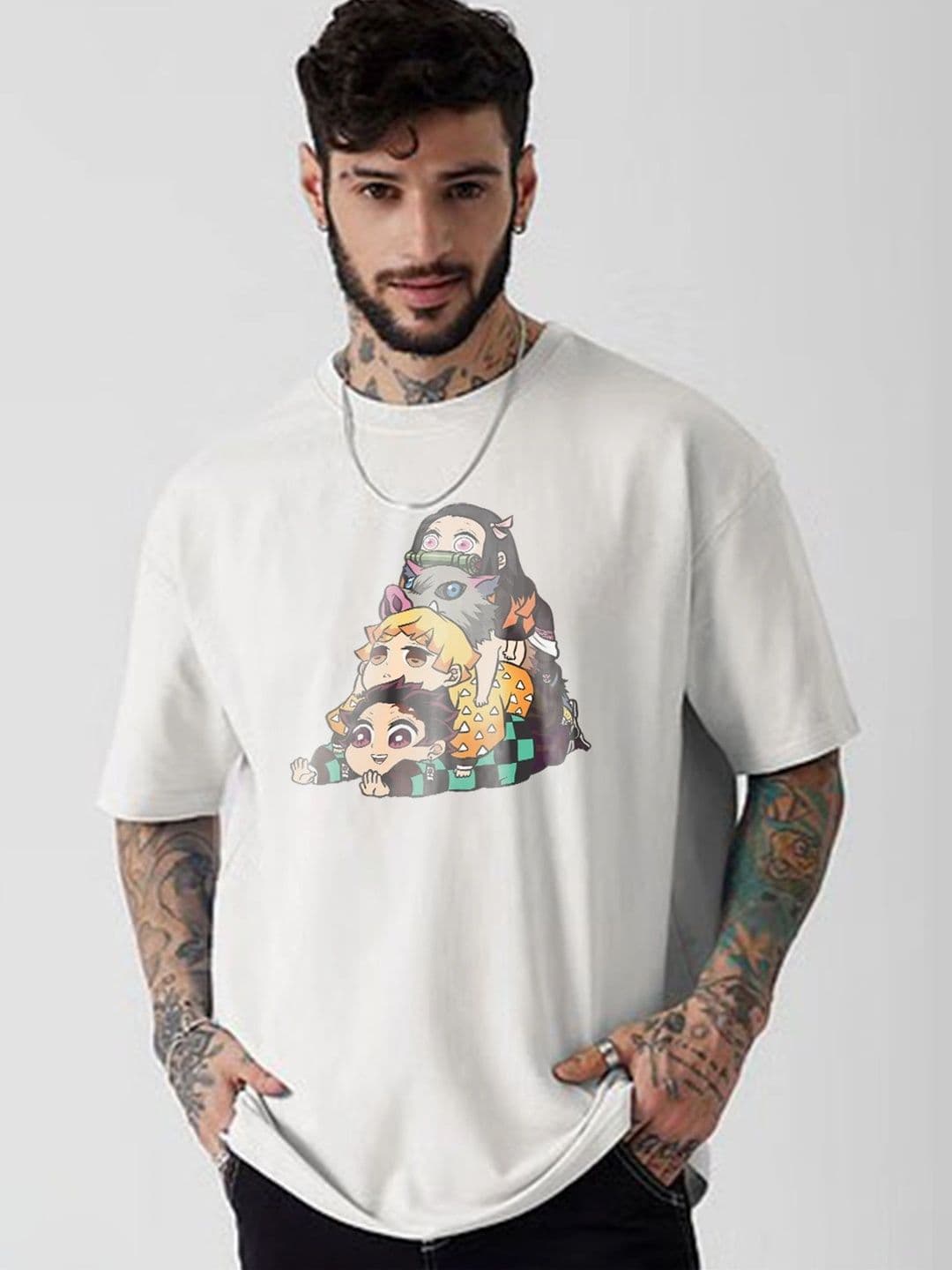 Moda rapido X TOGS & TERRE Men Printed Drop-Shoulder Sleeves Organic Cotton Blend T-shirt thumbnail 2