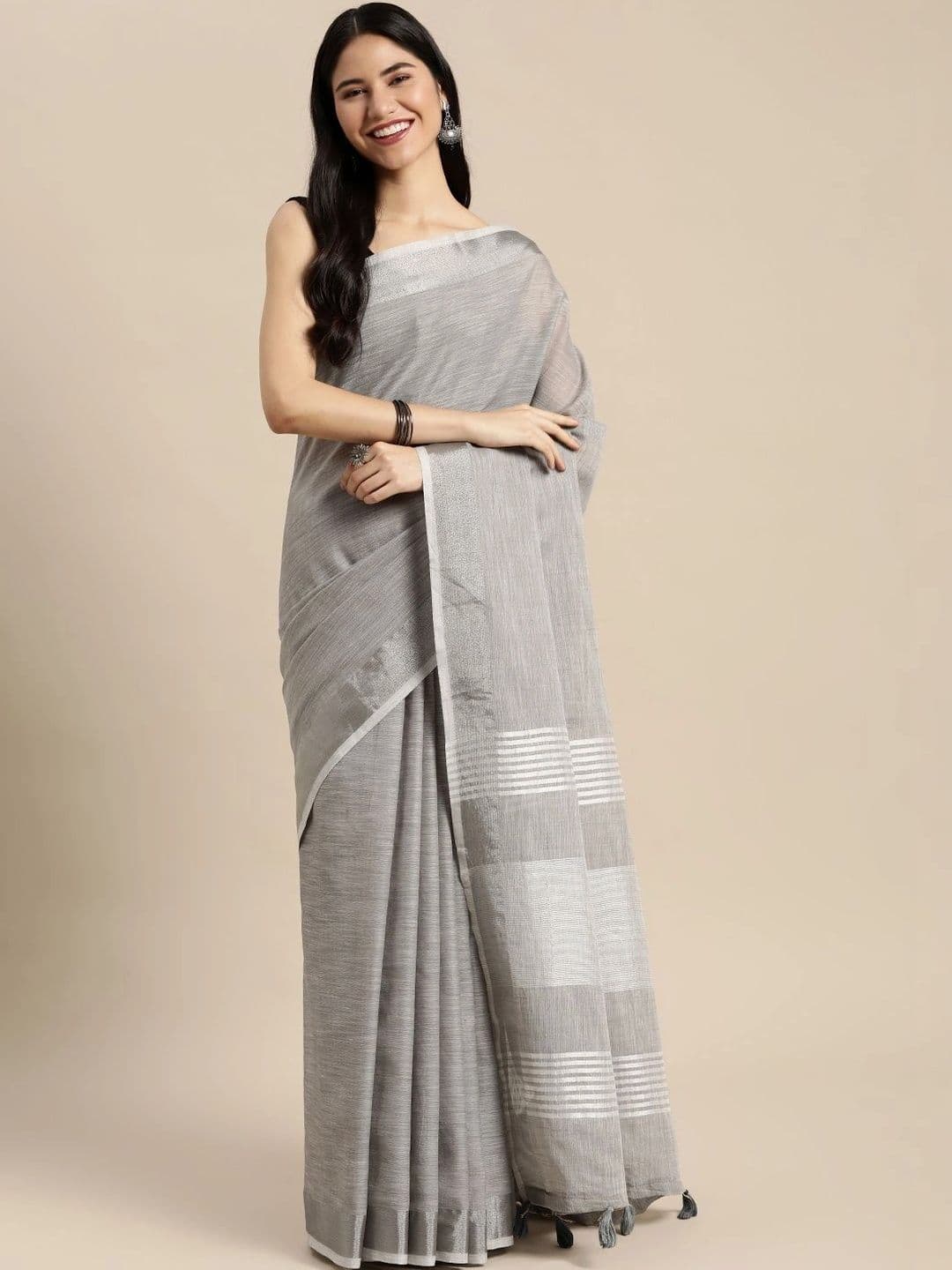 Mitera Woven Design Linen Blend Saree - view 1