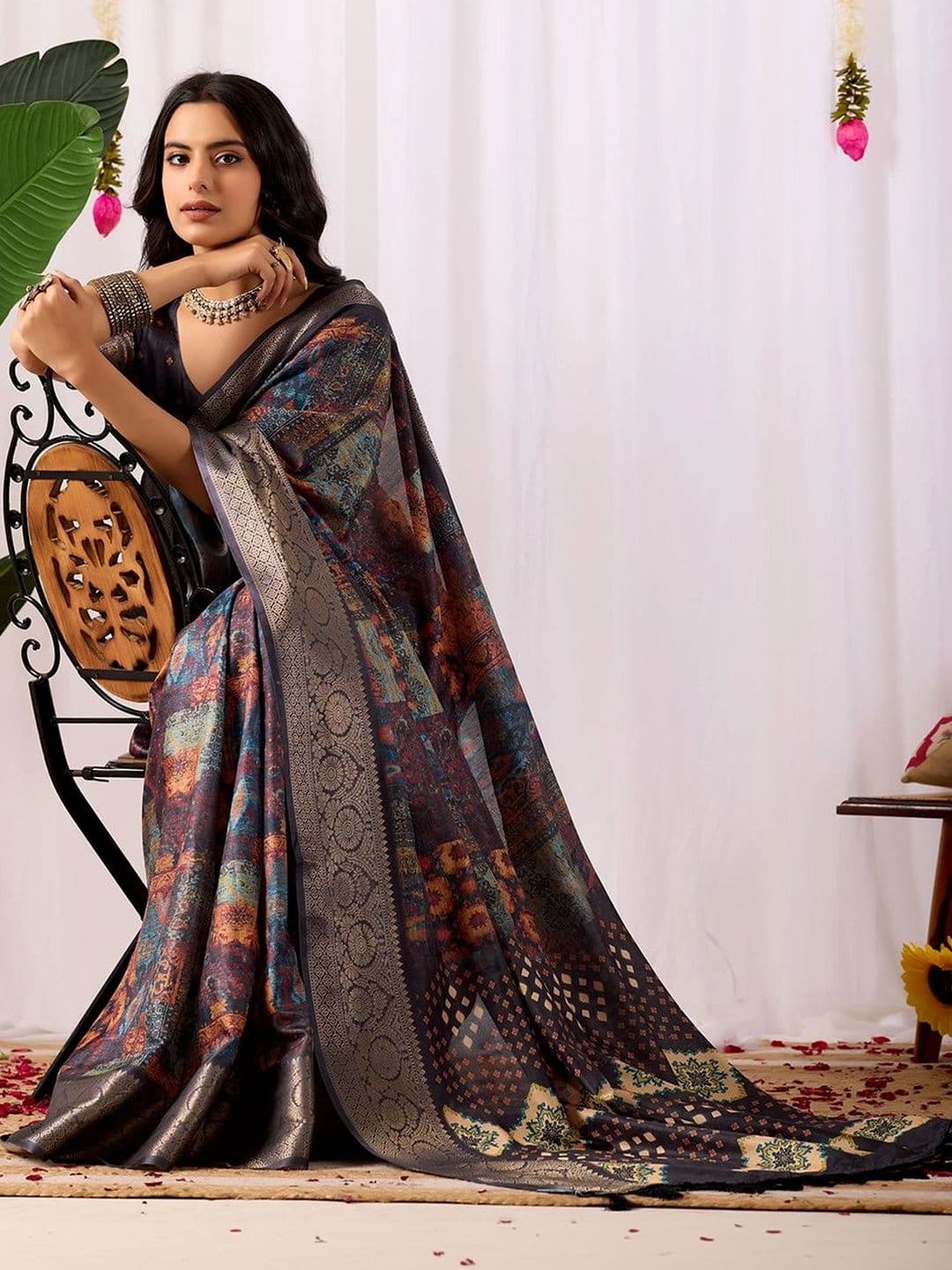 Moda Rapido Zari Silk Blend Designer Saree thumbnail 5