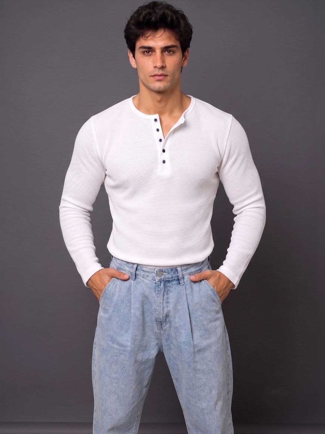Azizan Men Henley Neck T-shirt thumbnail 4