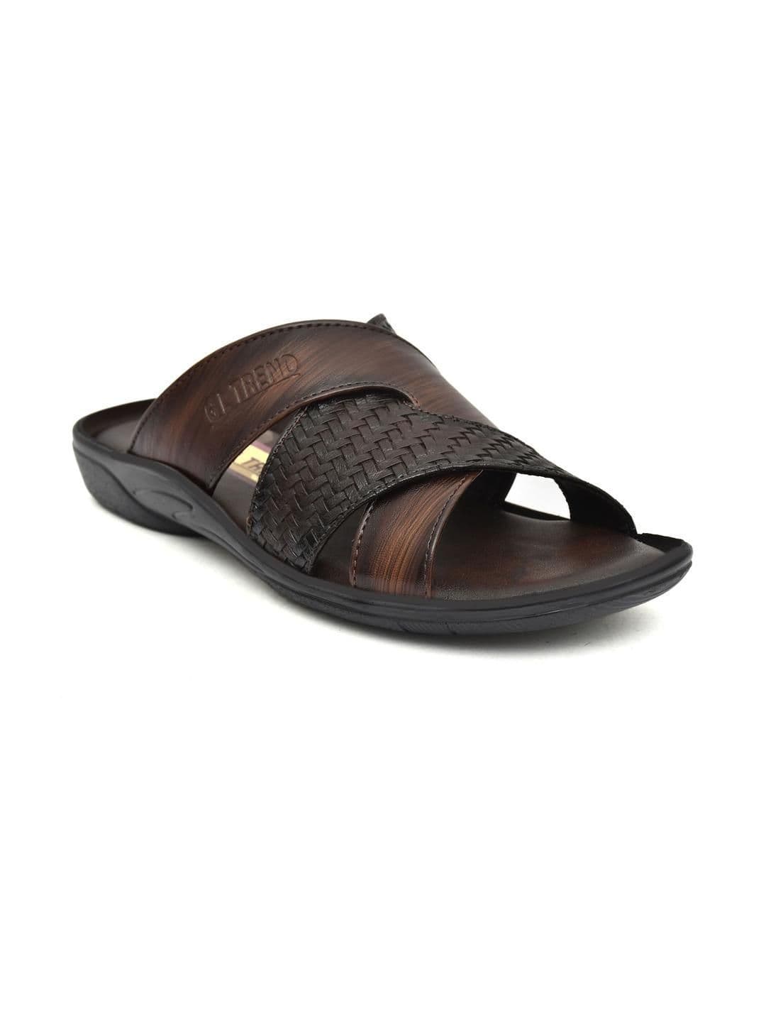 G L Trend Men Casual Stylish Comfortable Brown Slip-On Sandals thumbnail 4