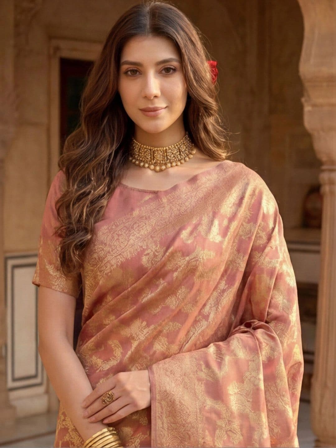 Anouk Rustic Woven Design Zari Silk Blend Designer Kanjeevaram Saree thumbnail 6