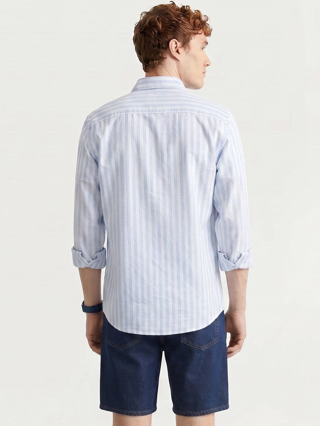 Mast & Harbour Soft Touch Oxford Stripe Shirt thumbnail 5