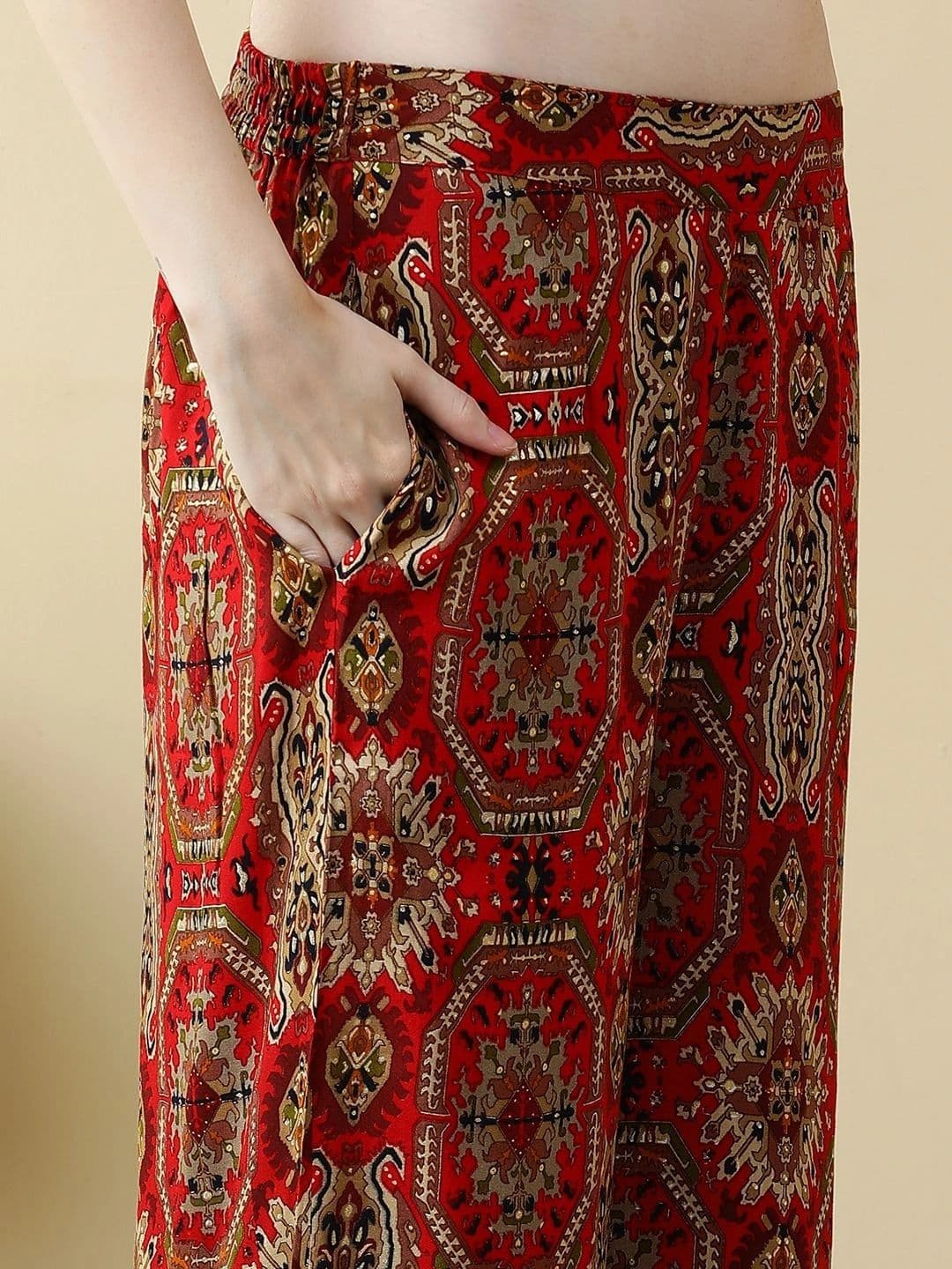 Anouk Women Ethnic Motifs Printed Regular Kurta with Palazzos thumbnail 6