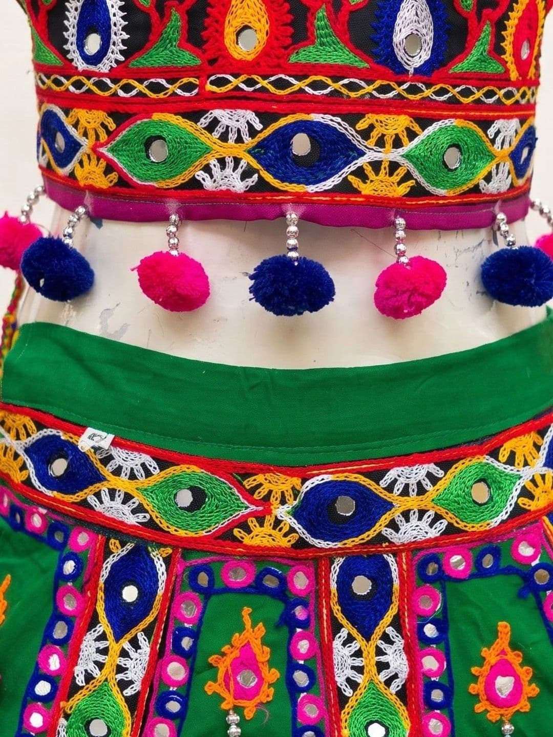 ahhaaaa Girls Embellished Mirror Work Ready to Wear Lehenga & Blouse With Dupatta thumbnail 5