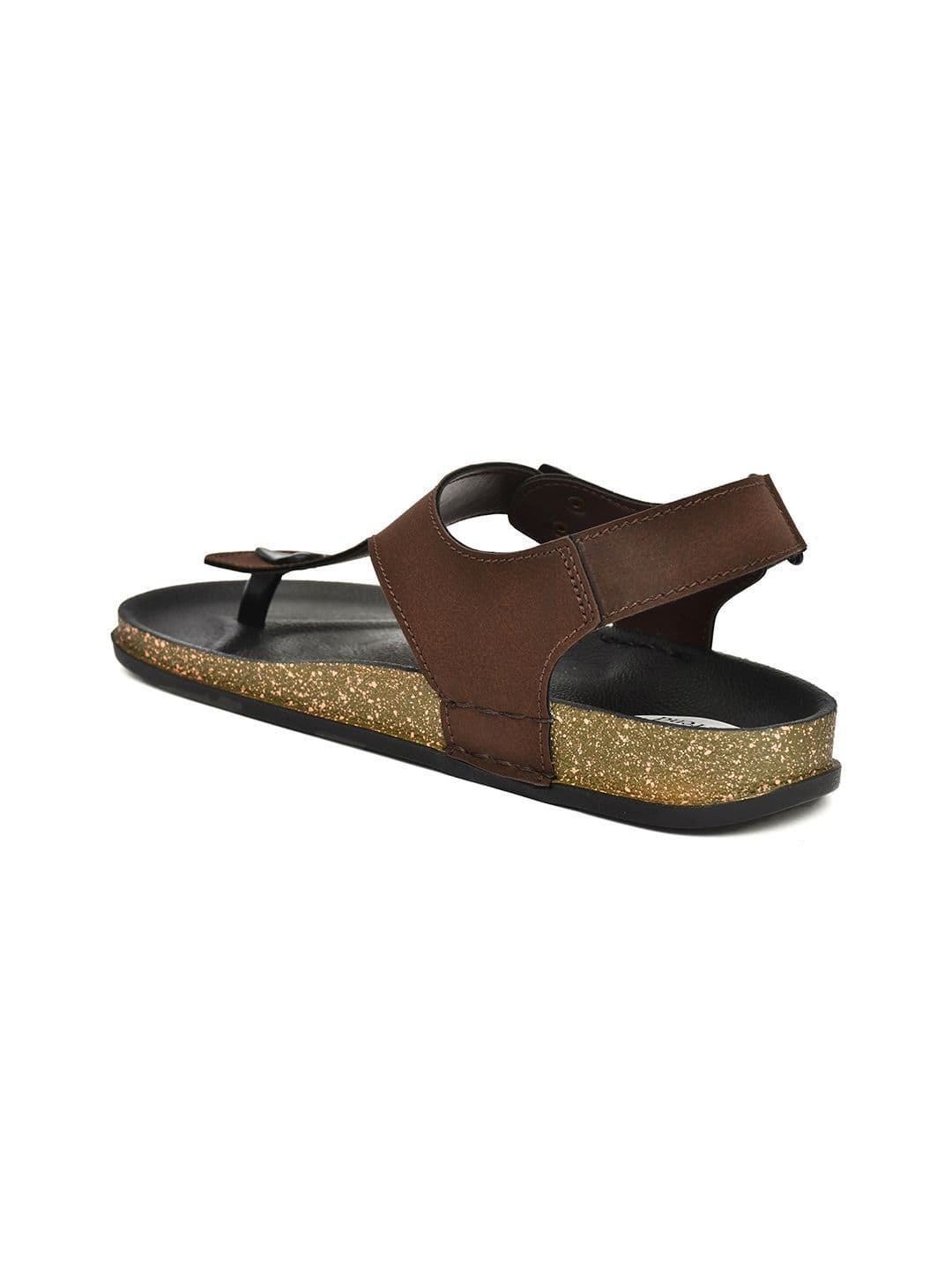 G L Trend Men Casual Iightweight Brown T Strap Velcro Sandals thumbnail 6