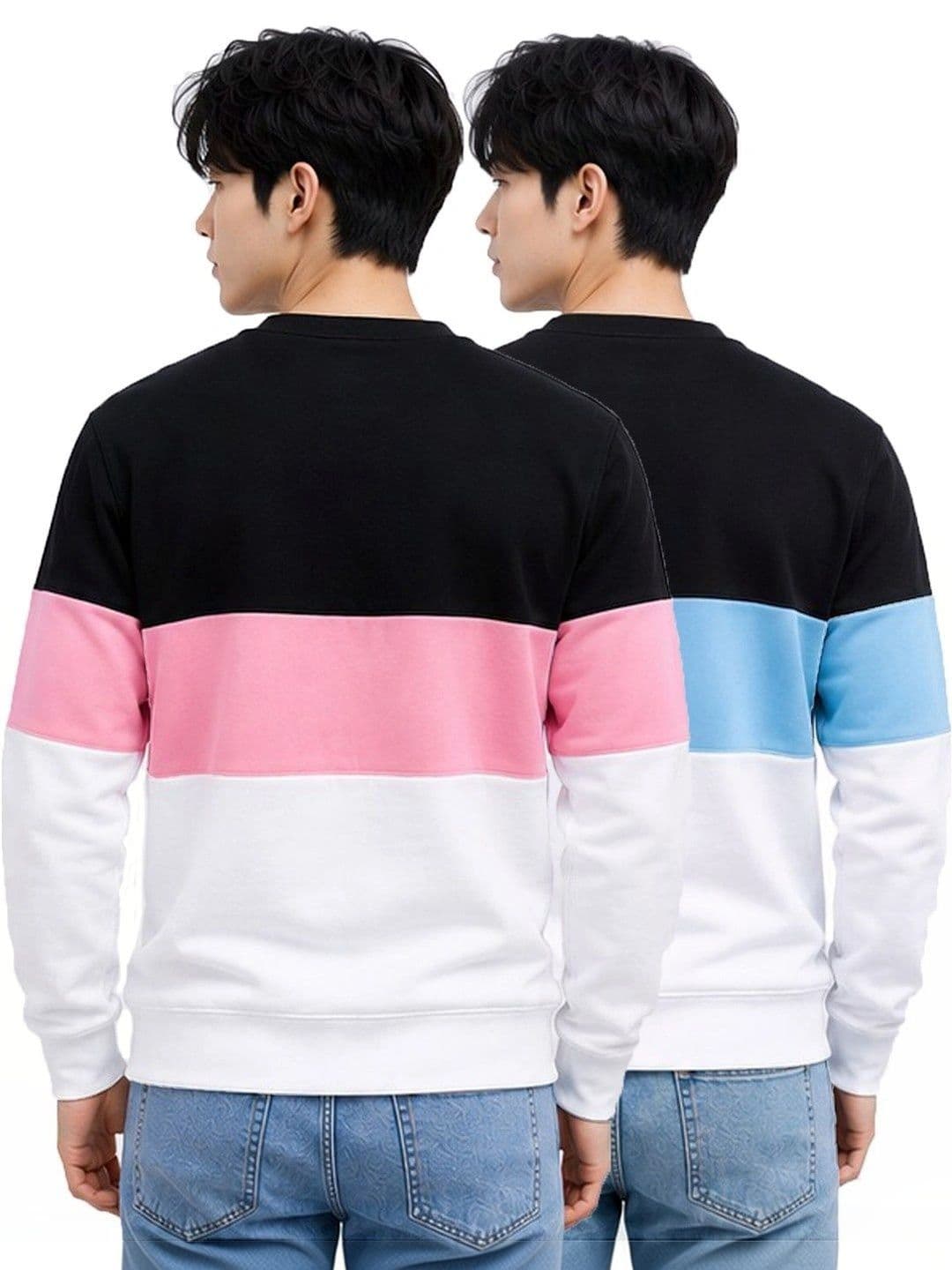 Kroptee Men Colourblocked Logo T-shirt Pack thumbnail 2