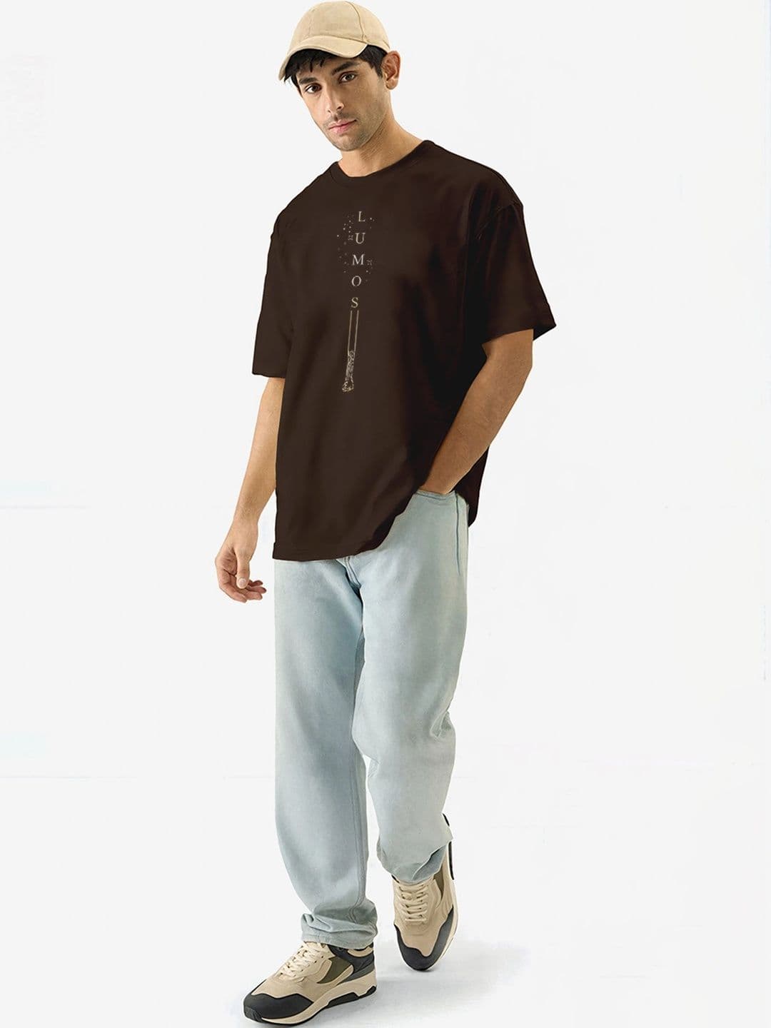 Moda rapido X TOGS & TERRE Men Typography Printed Drop-Shoulder Sleeves Organic Cotton Blend T-shirt thumbnail 4