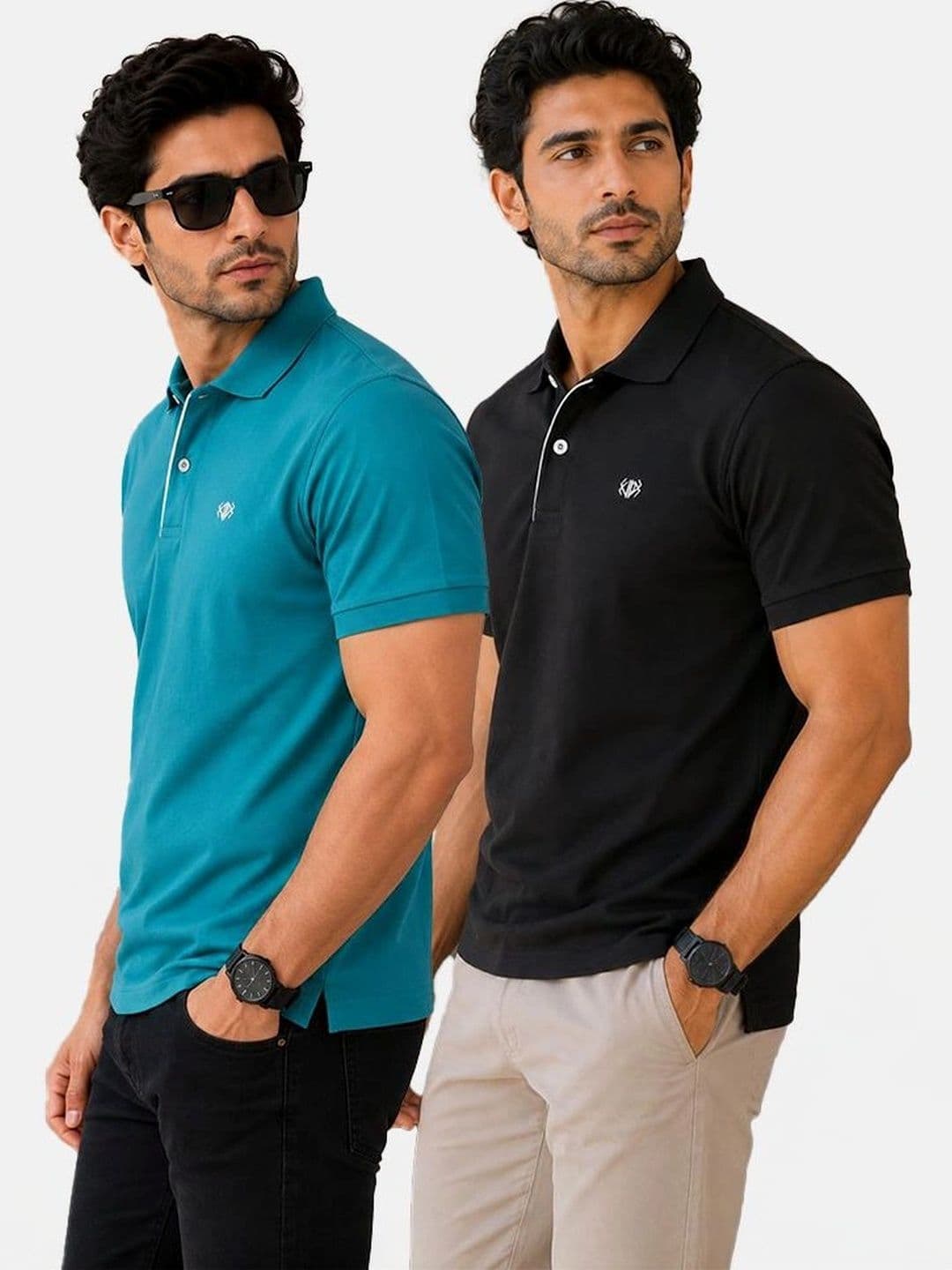 VELDEER Men Brand Logo 2 Polo Collar T-shirt thumbnail 3