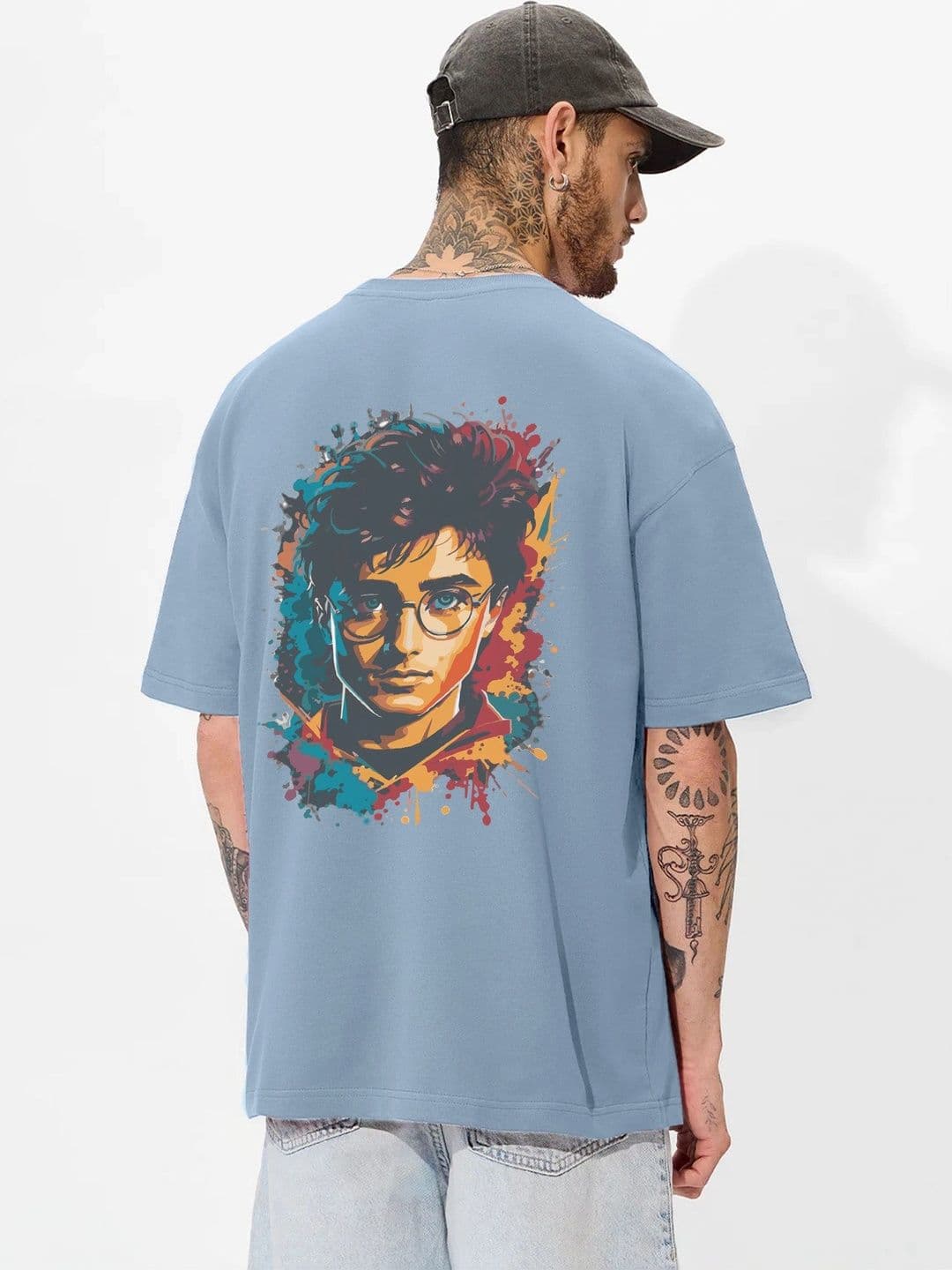 Moda rapido X TOGS & TERRE Men Printed Drop-Shoulder Sleeves Organic Cotton Blend T-shirt thumbnail 4