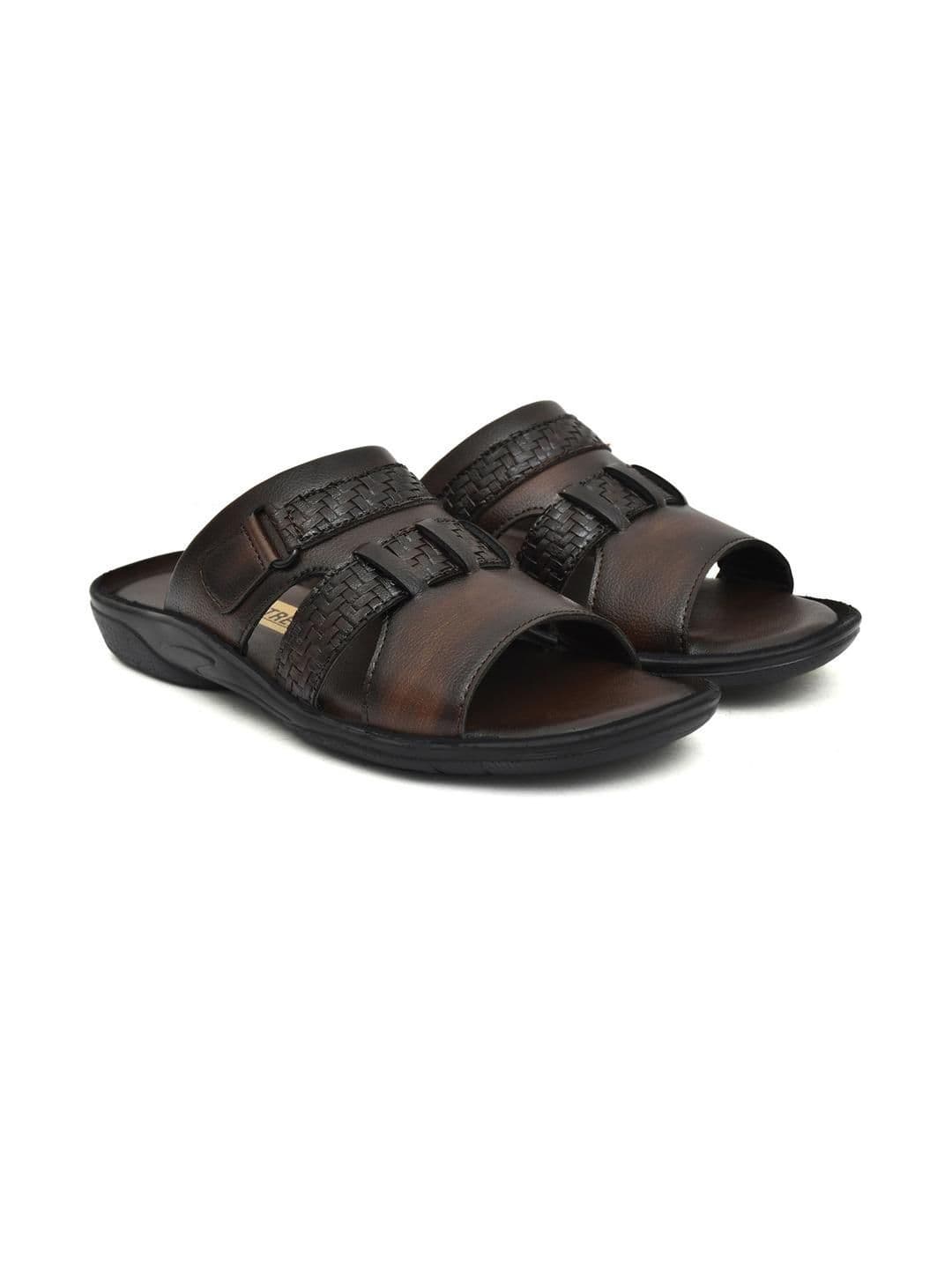 G L Trend Men Casual Stylish Comfortable Brown Slip-On Sandals thumbnail 3