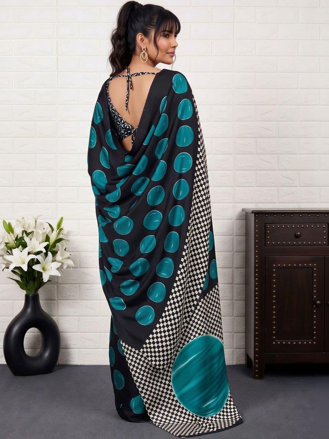 Anouk women Ethnic Motifs Satin Designer Banarasi Saree thumbnail 6