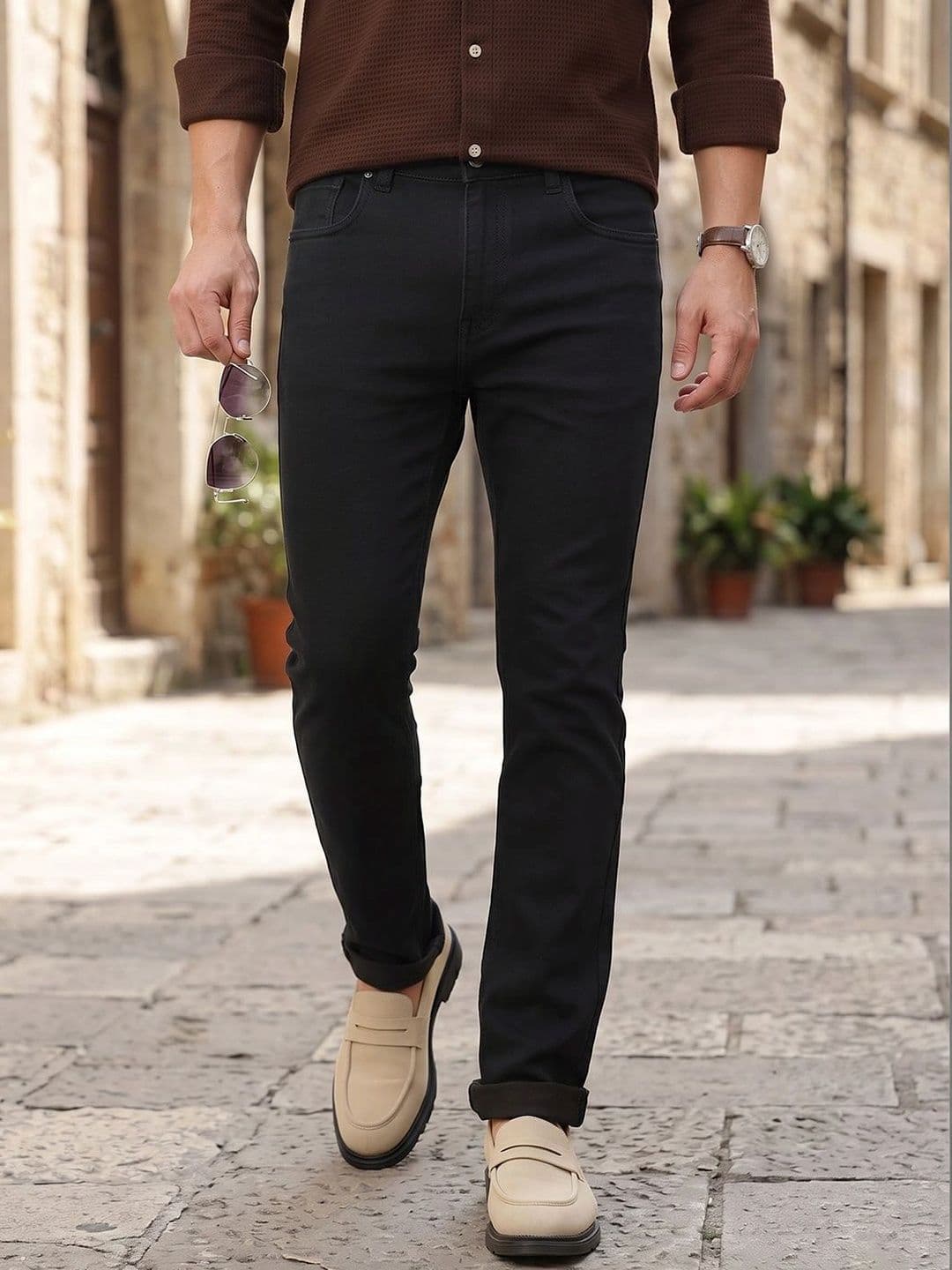 Thomas Scott Men Smart Straight Fit Mid-Rise Stretchable Jeans - view 1