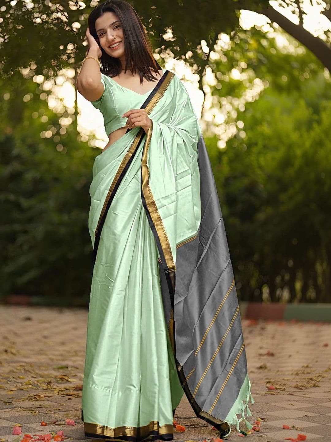 KALINI Zari Designer Gadwal Saree - view 1