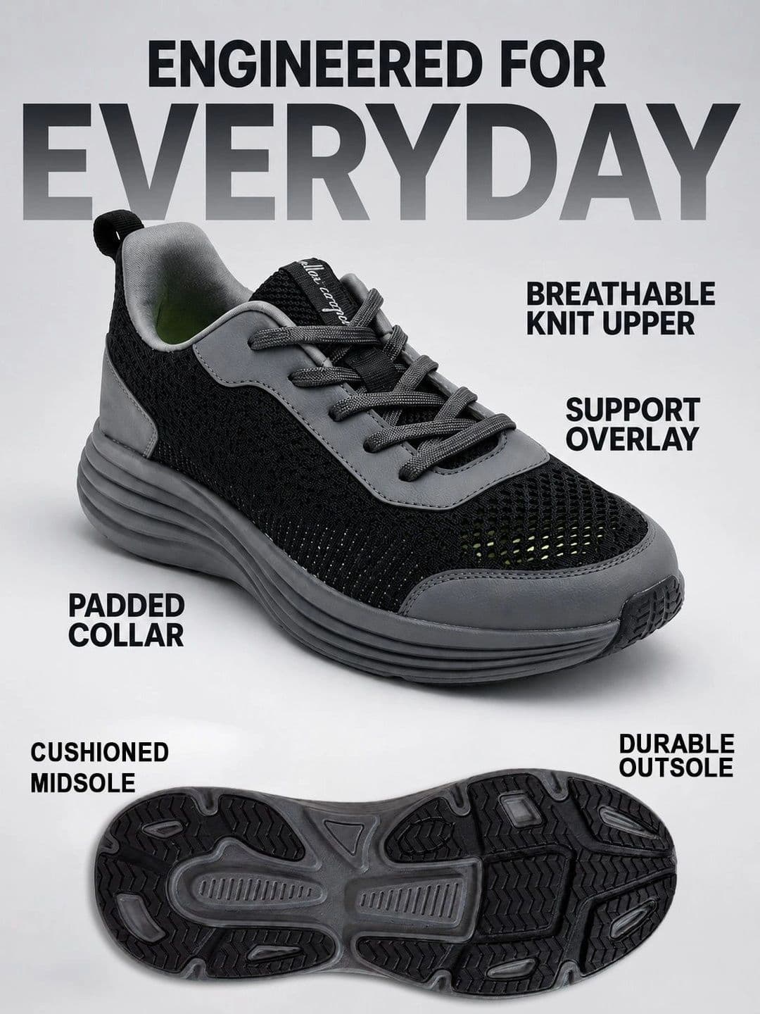 Allen Cooper Men Mesh Walking Non-Marking Shoes thumbnail 5