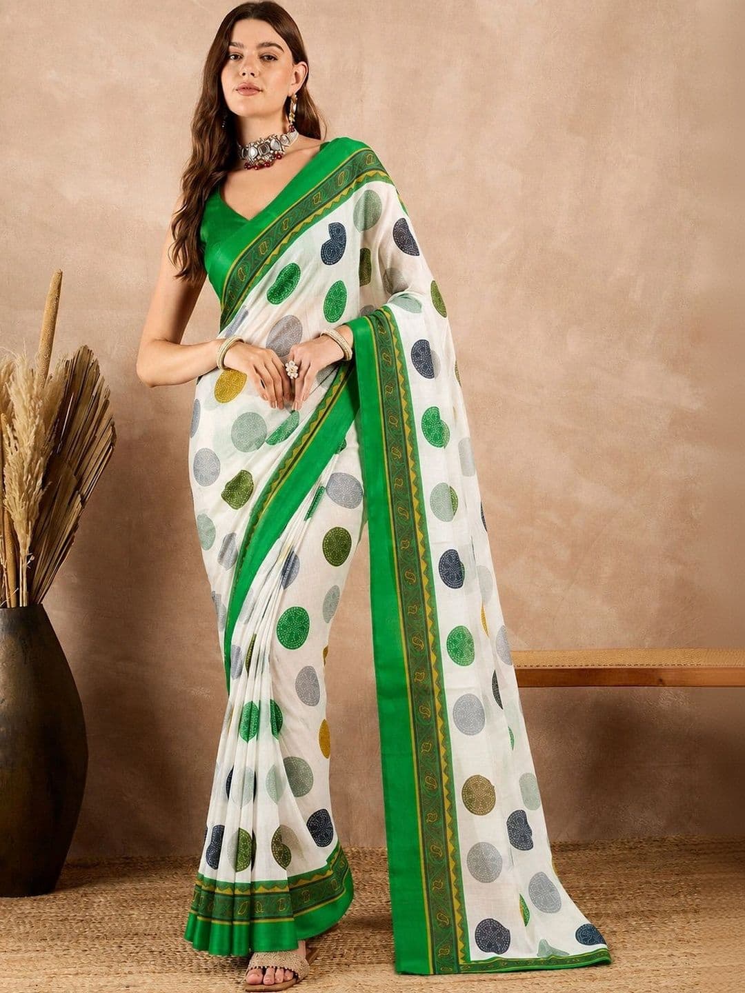 Sanwariya Silk Polka Dot Pure Georgette Saree - view 1