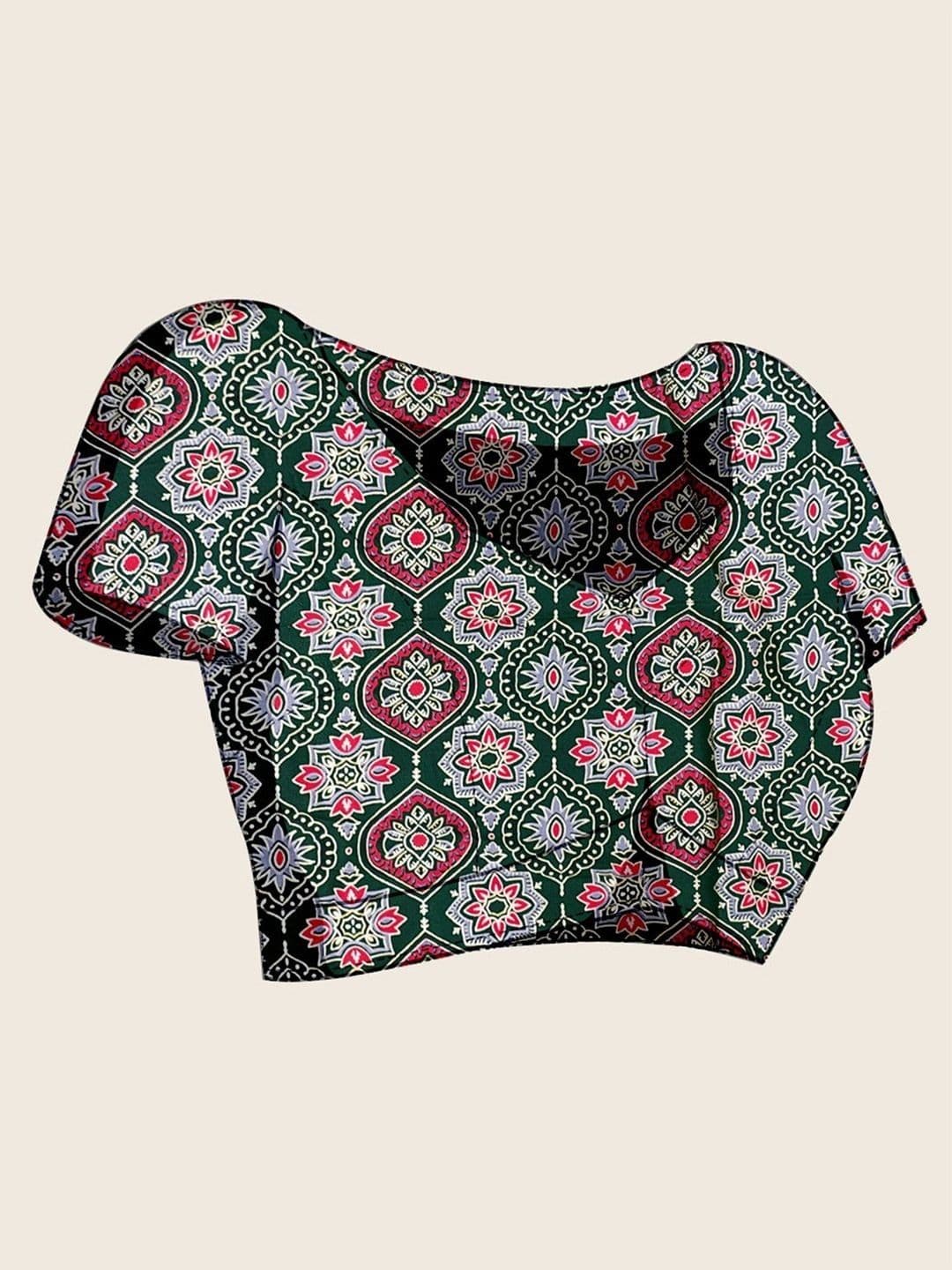 Anouk Kalamkari Satin Designer Block Print Saree thumbnail 4