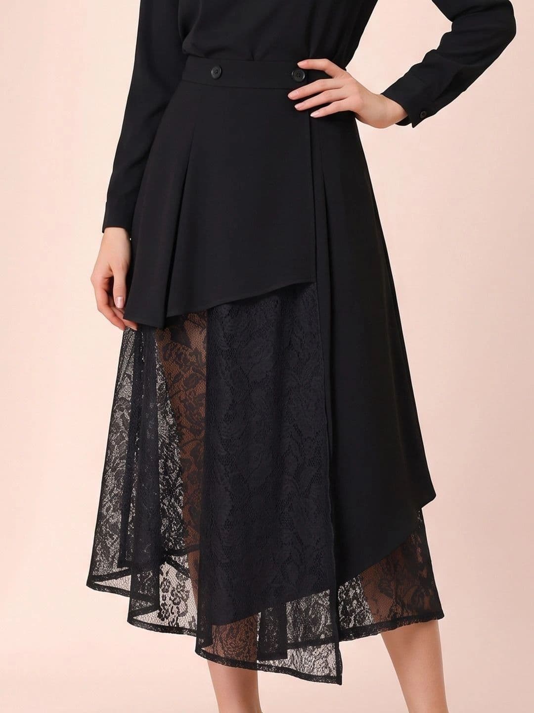 ATELIER REBEL Women Sheer Midi A-Line Skirt thumbnail 2