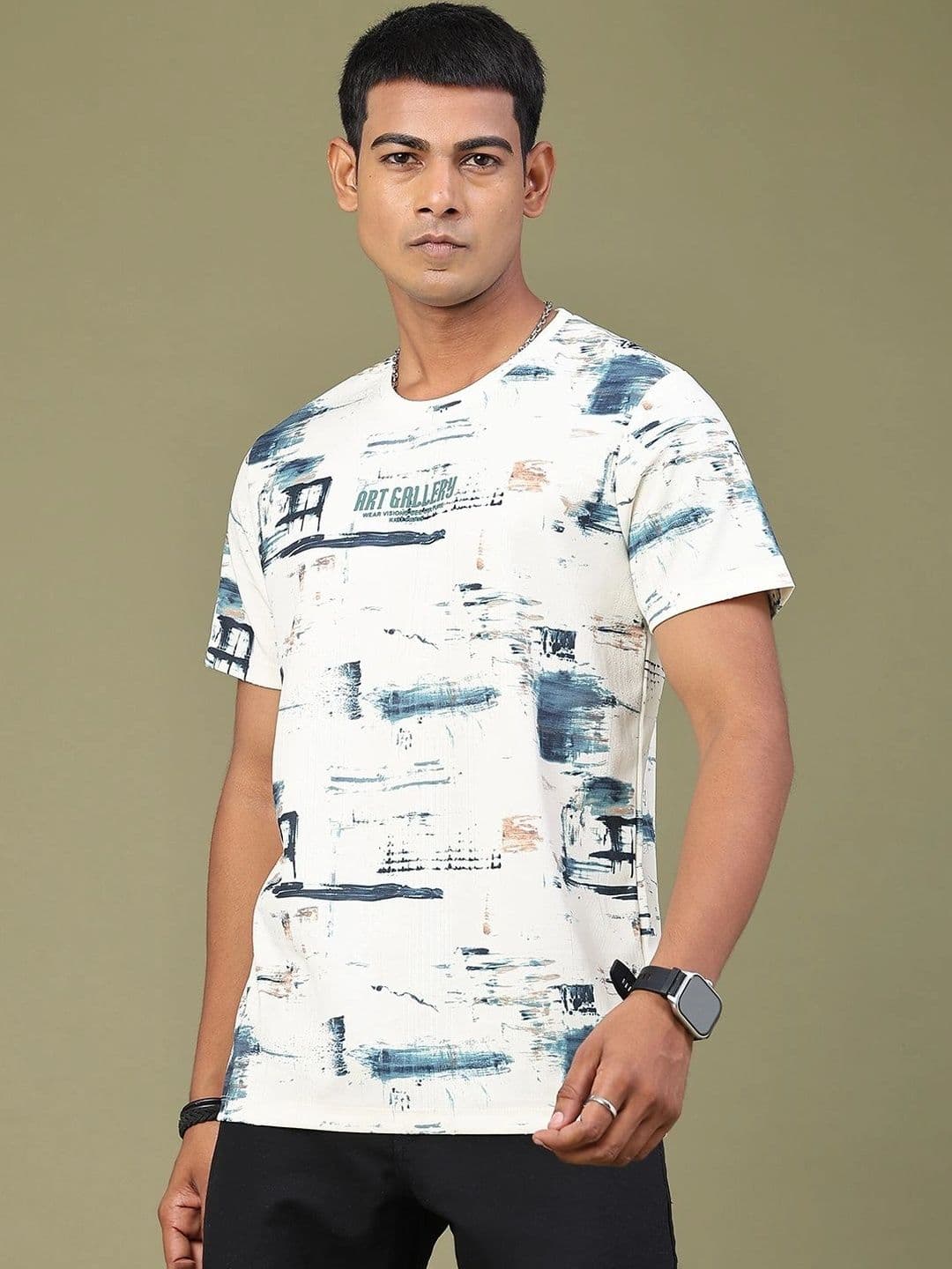 V-Mart Men Printed Slim Fit T-shirt - view 1