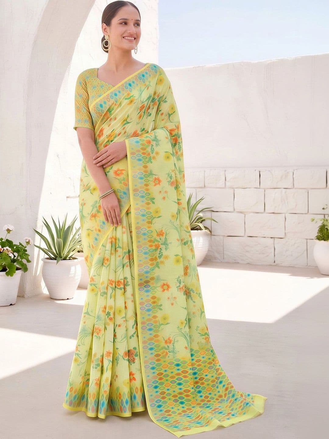 Anouk Floral Zari Designer Saree - view 1