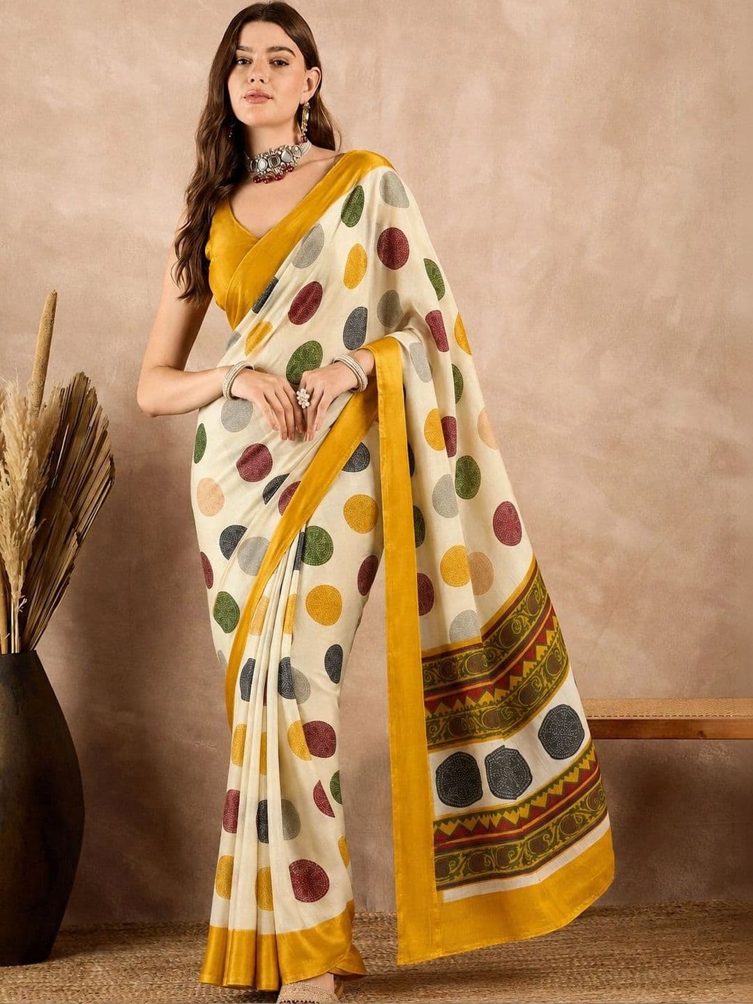 Sita Polka Dot Pure Georgette Saree - view 1
