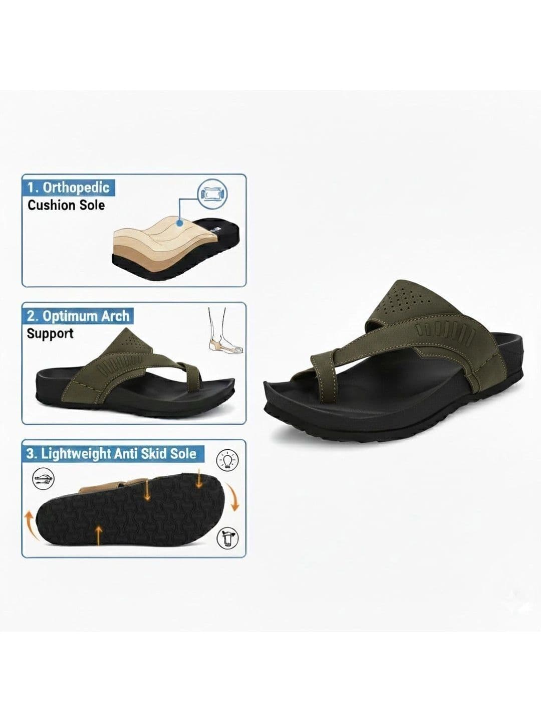 BINUTOP Men Comfort Sandals thumbnail 3