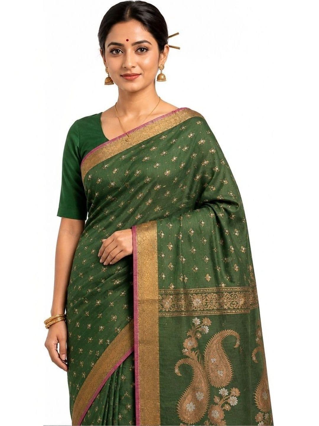 Maa shipra creation Woven Design Zari Taant Saree thumbnail 4