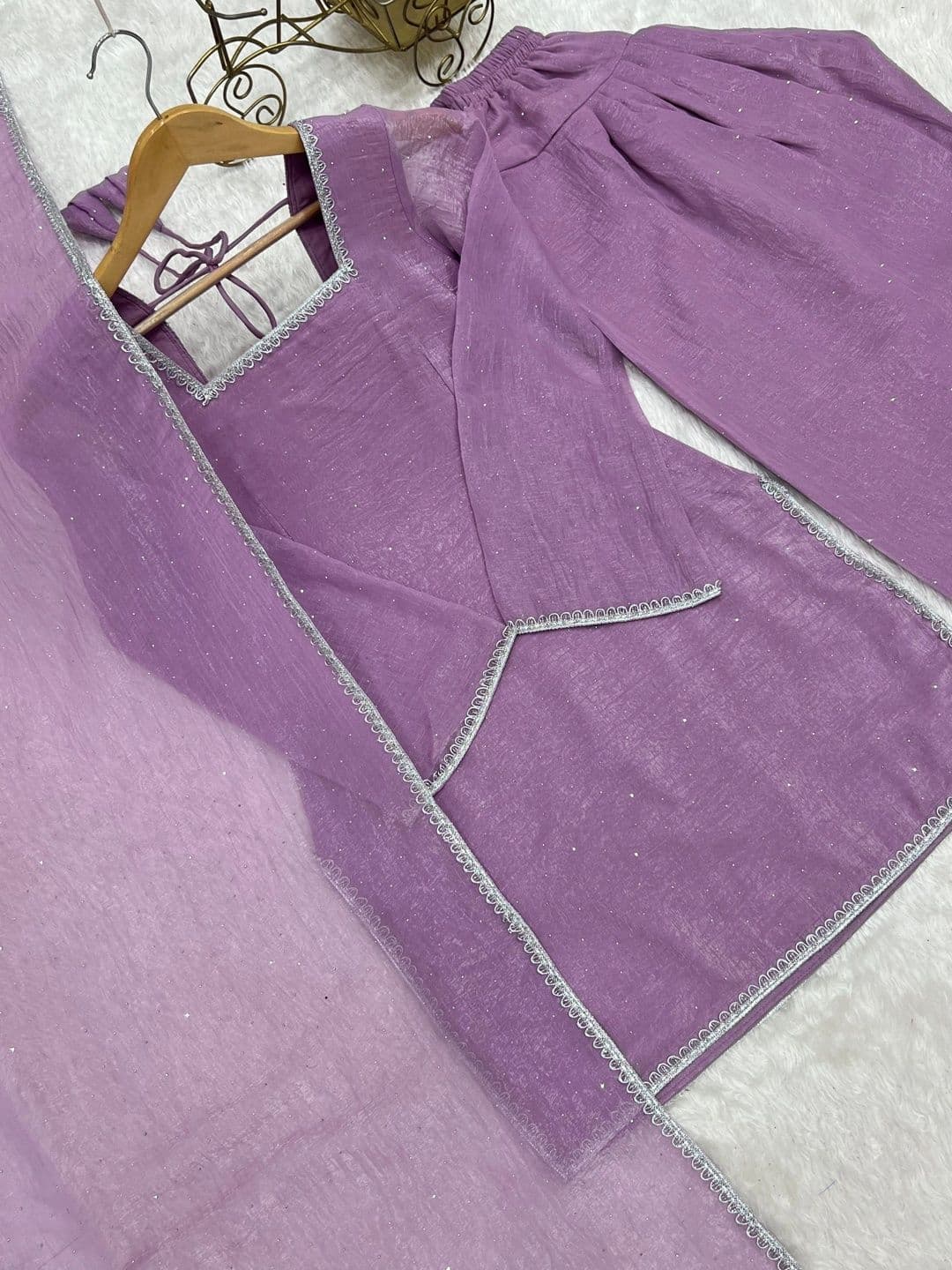 Urban Nakhre Women Regular Pure Silk Kurta with Trousers & With Dupatta thumbnail 2
